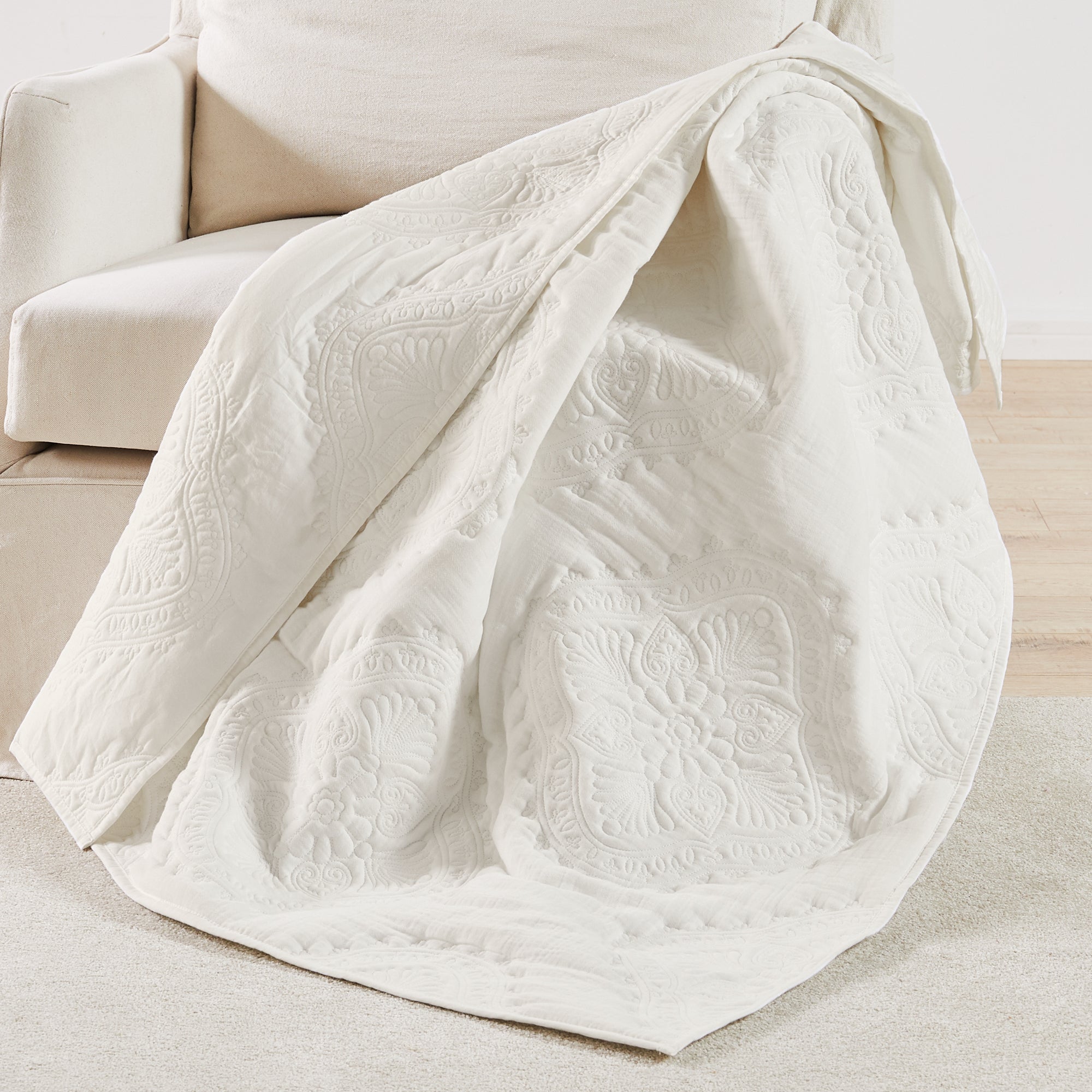 Levtex Home Muslin Stitch Quilted Throw Throws