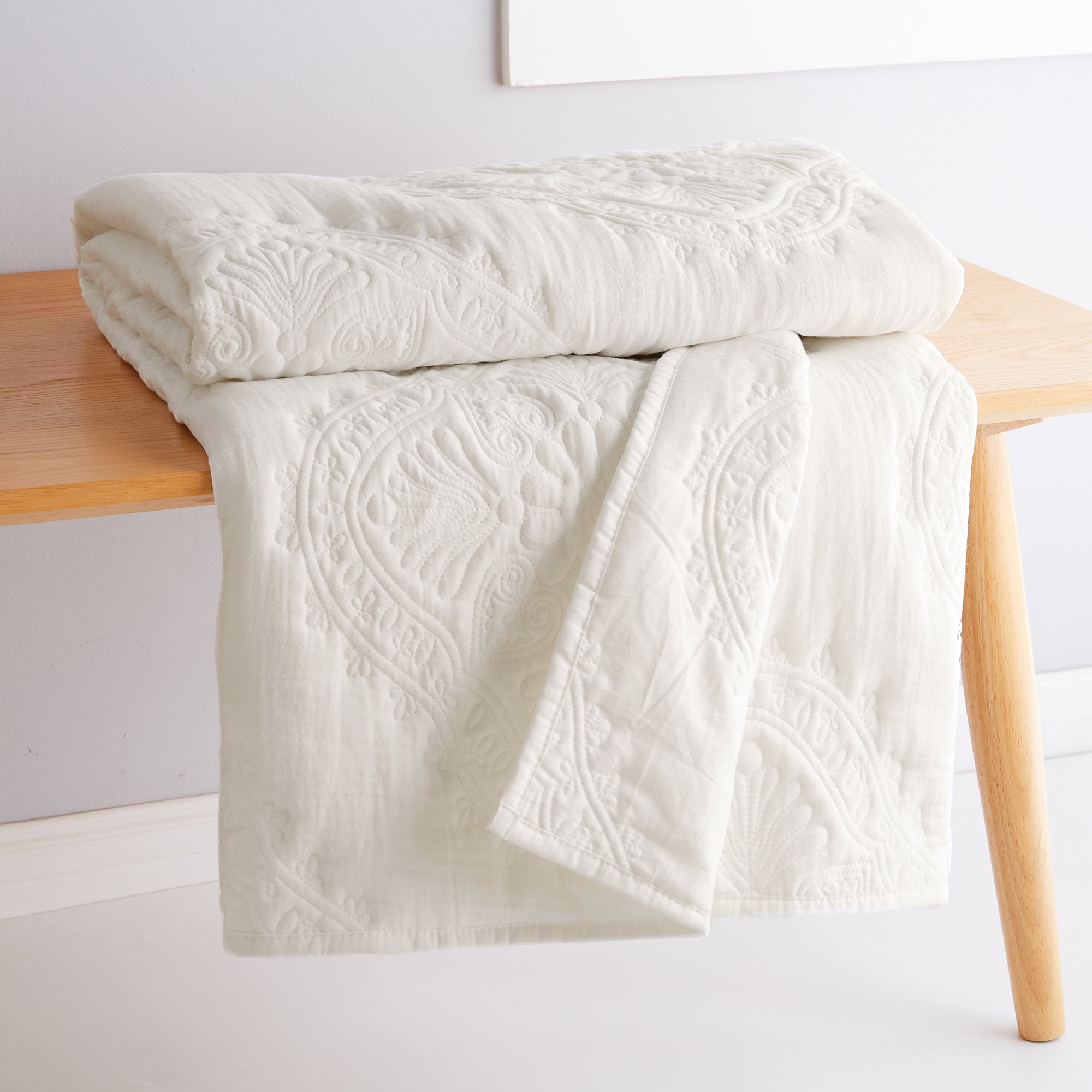 Levtex Home Muslin Stitch Quilted Throw Throws