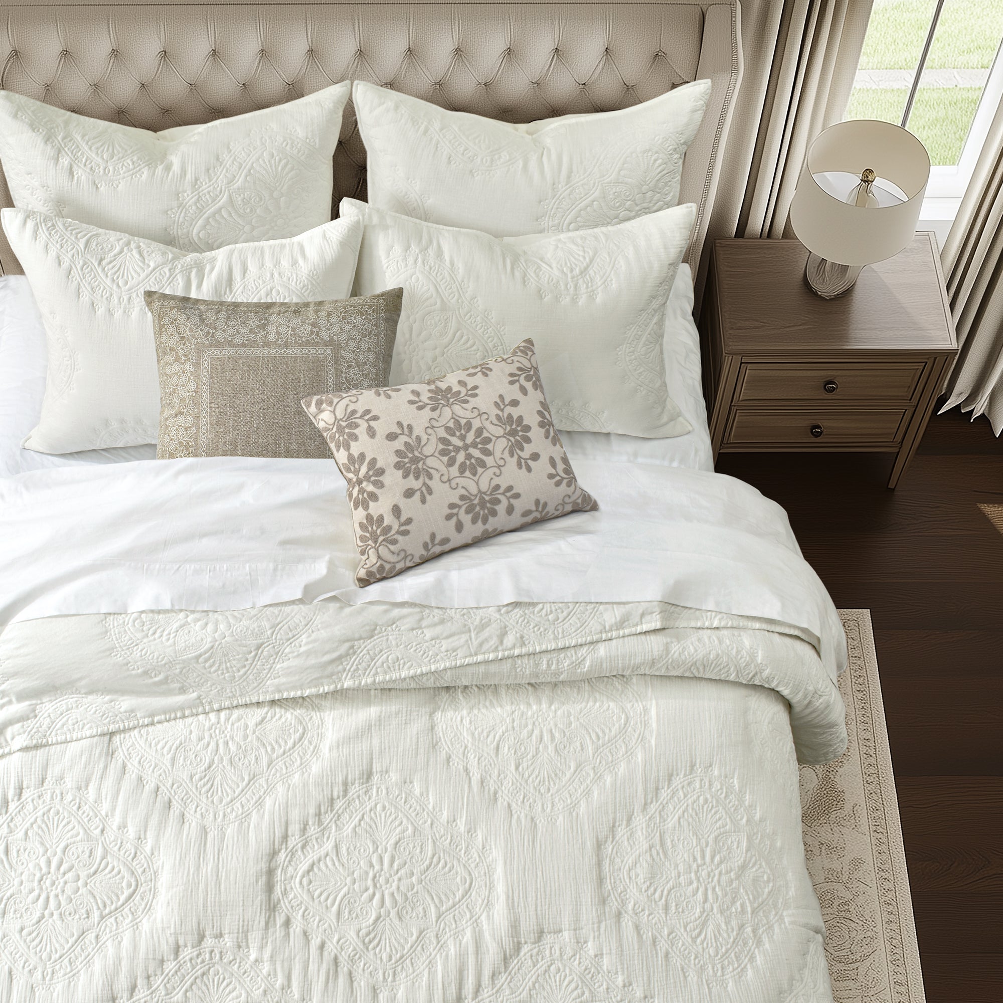 Levtex Home Muslin Stitch Euro Sham Set of 2 Euro Shams