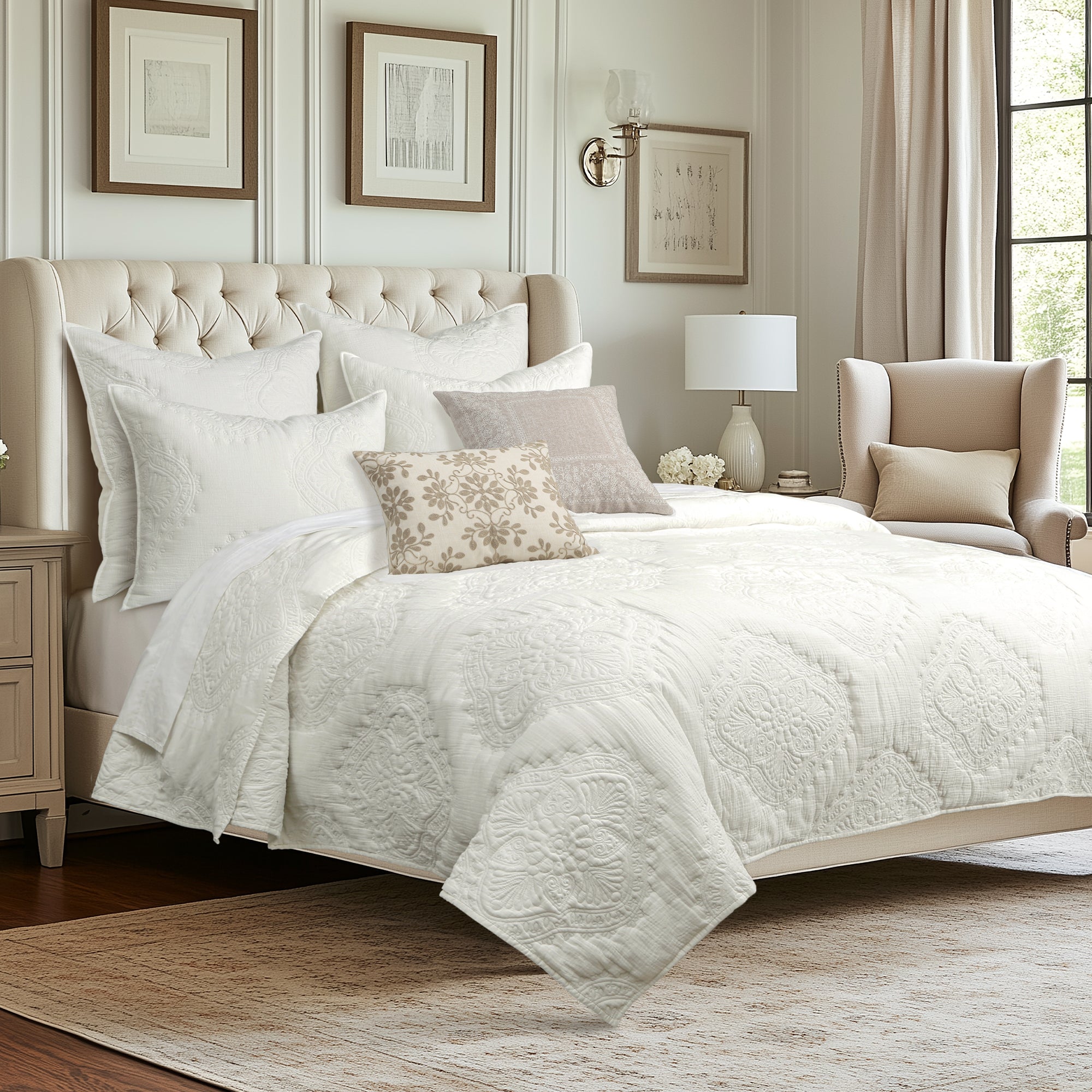 Levtex Home Muslin Stitch Euro Sham Set of 2 Euro Shams