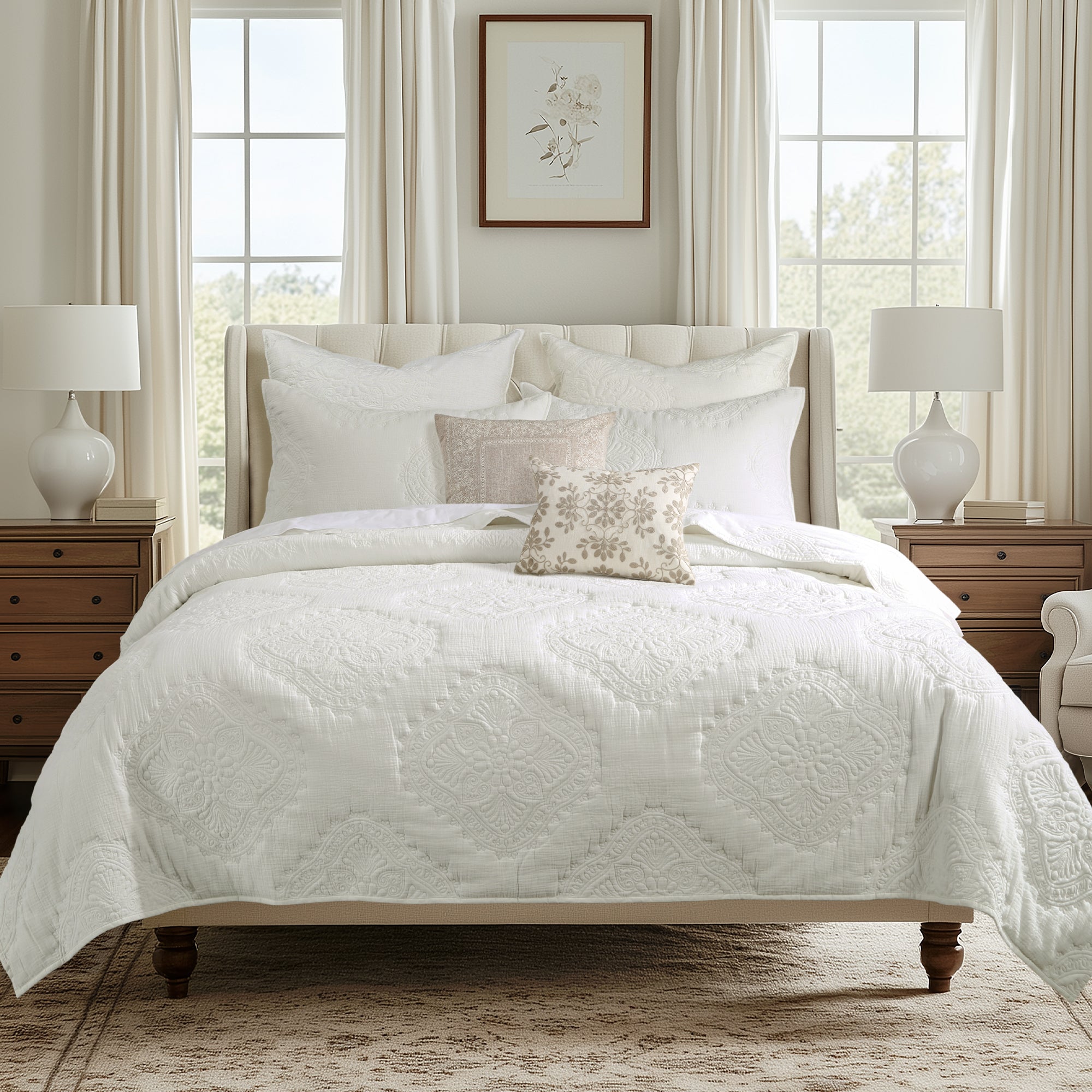 Levtex Home Muslin Stitch Euro Sham Set of 2 Euro Shams