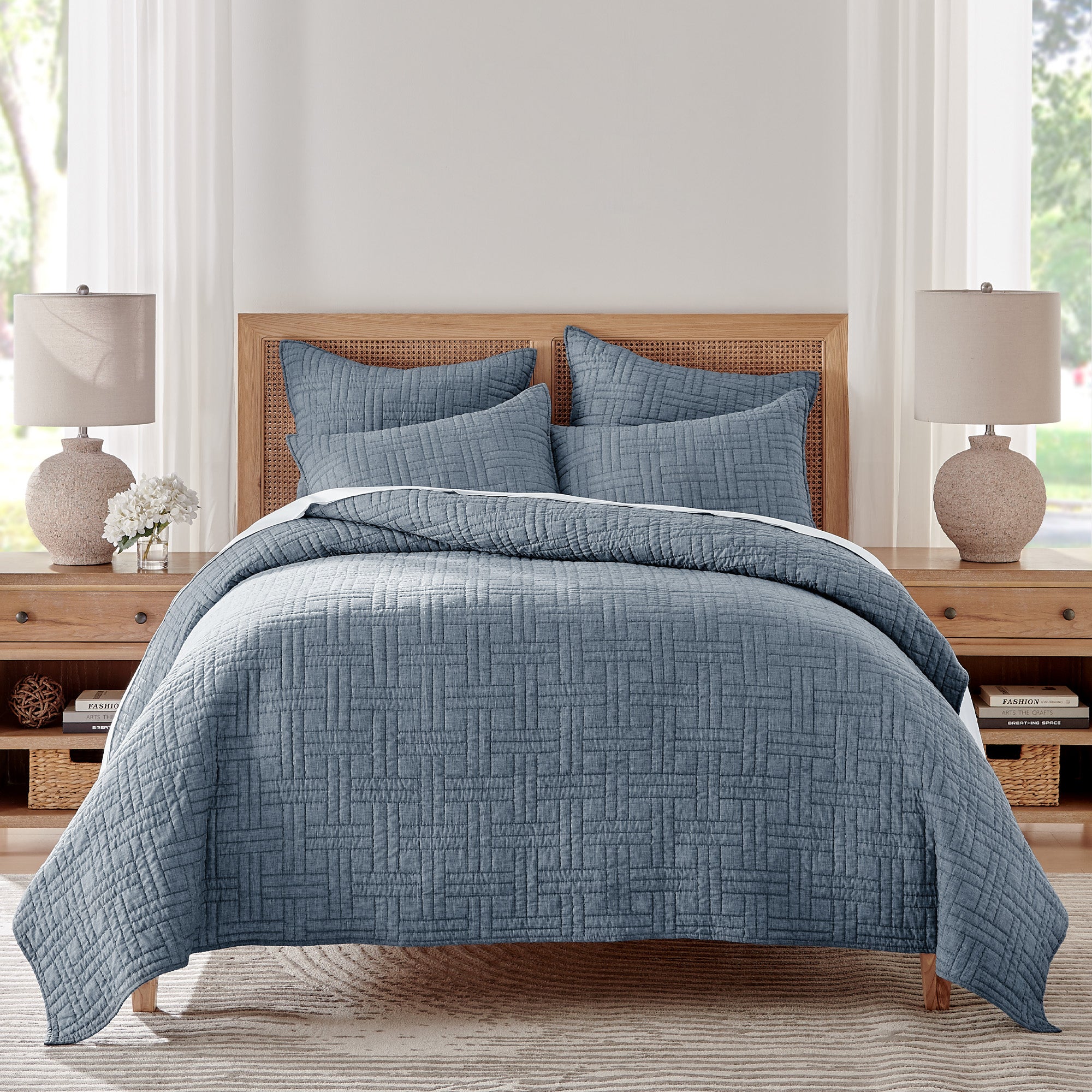 Levtex Home Melange Stitch Euro Sham Set of 2 Euro Shams