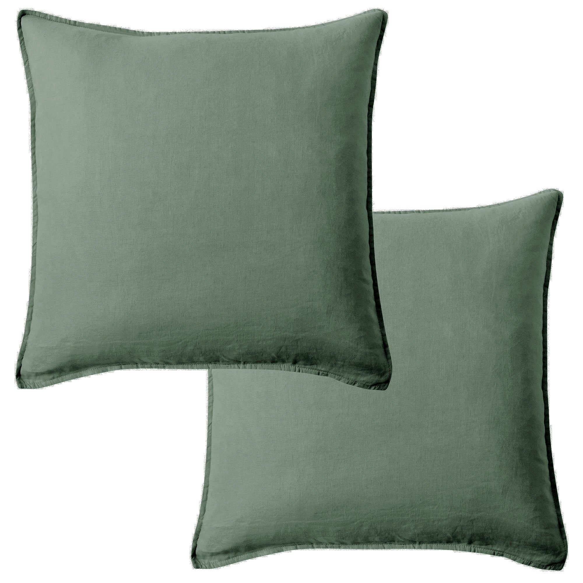 Levtex Home Washed Linen Square Pillow Cover- Set of 2 Decorative Pillows