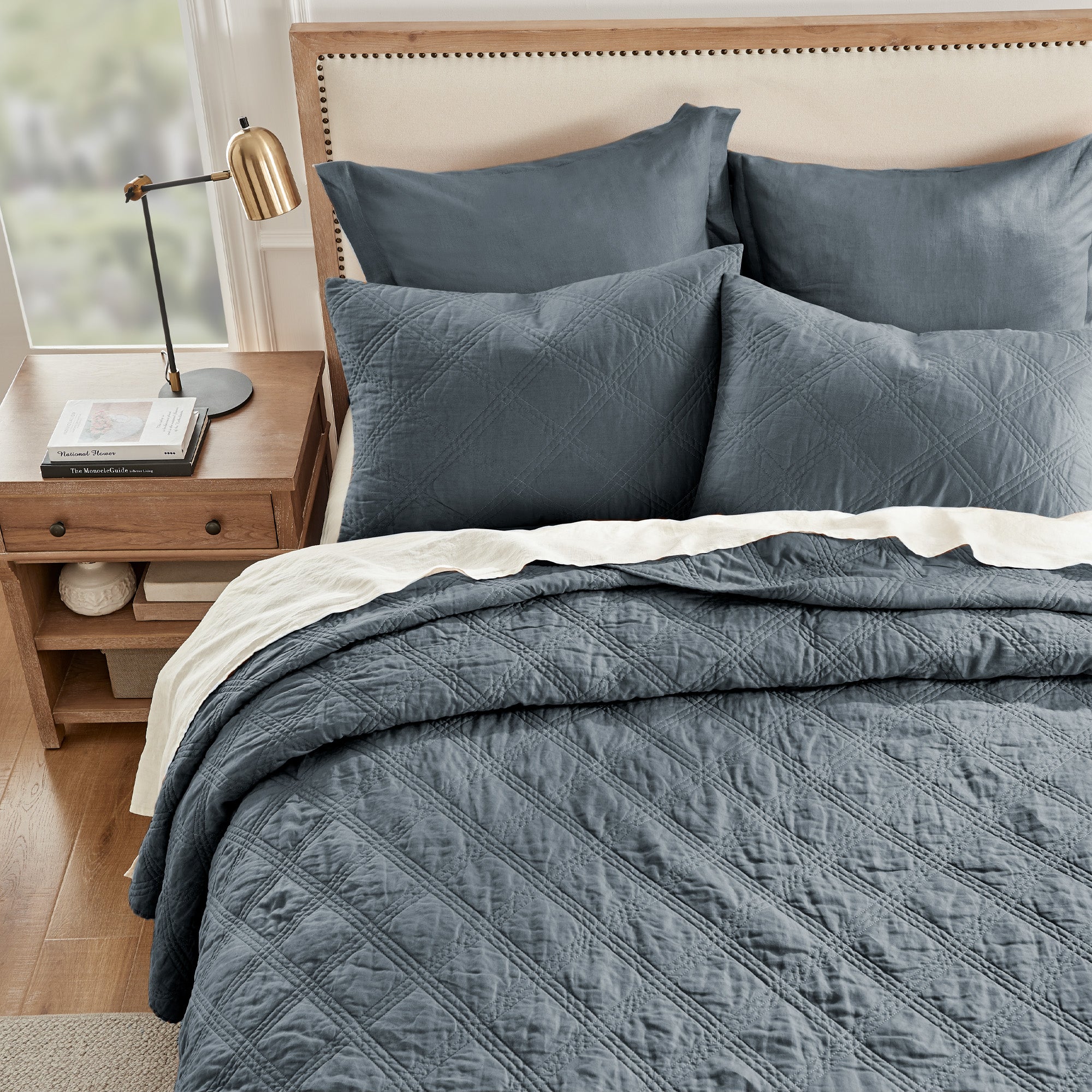 Levtex Home Washed Linen Quilted Sham Shams