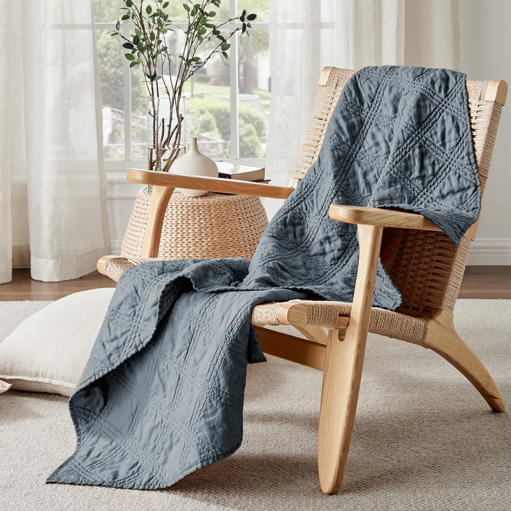 Levtex Home Washed Linen Quilted Throw Throws