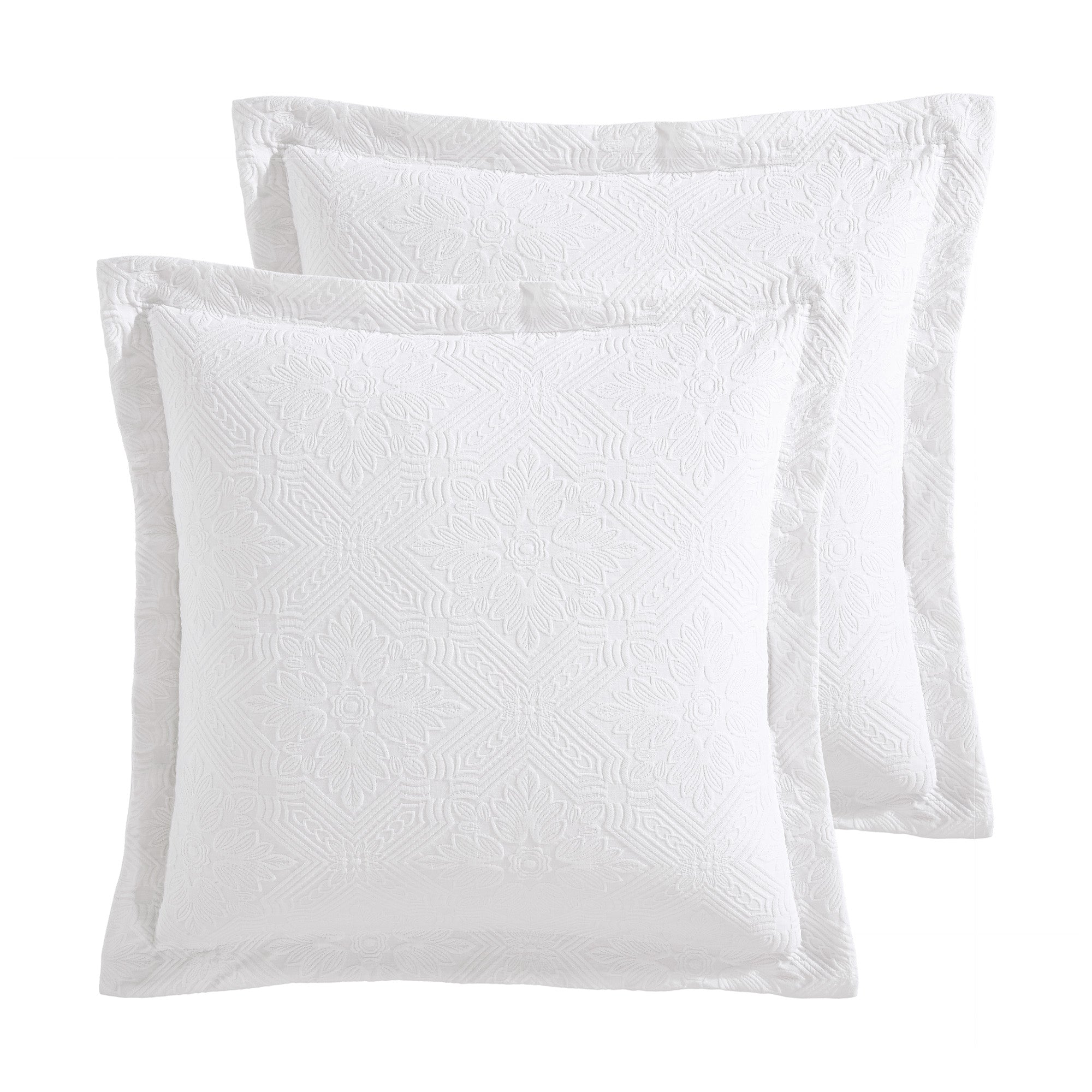 Levtex Home Matelasse Bright White Euro Sham set of 2 Euro Shams
