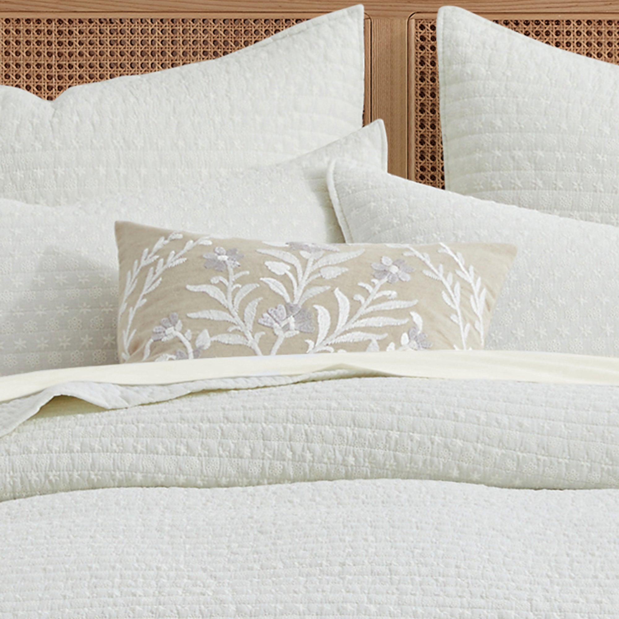 Levtex Home Eyelet Embroidered Floral Pillow Decorative Pillows