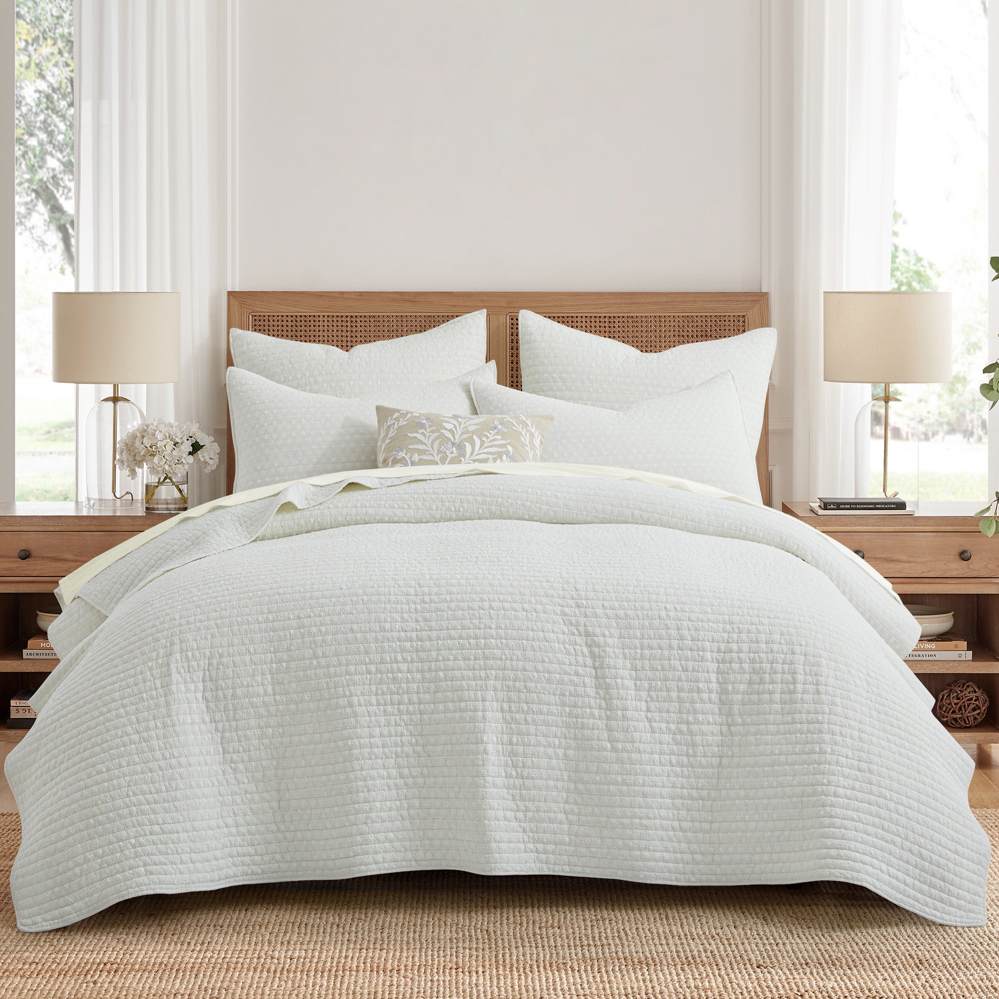 Levtex Home Eyelet Embroidered Floral Pillow Decorative Pillows