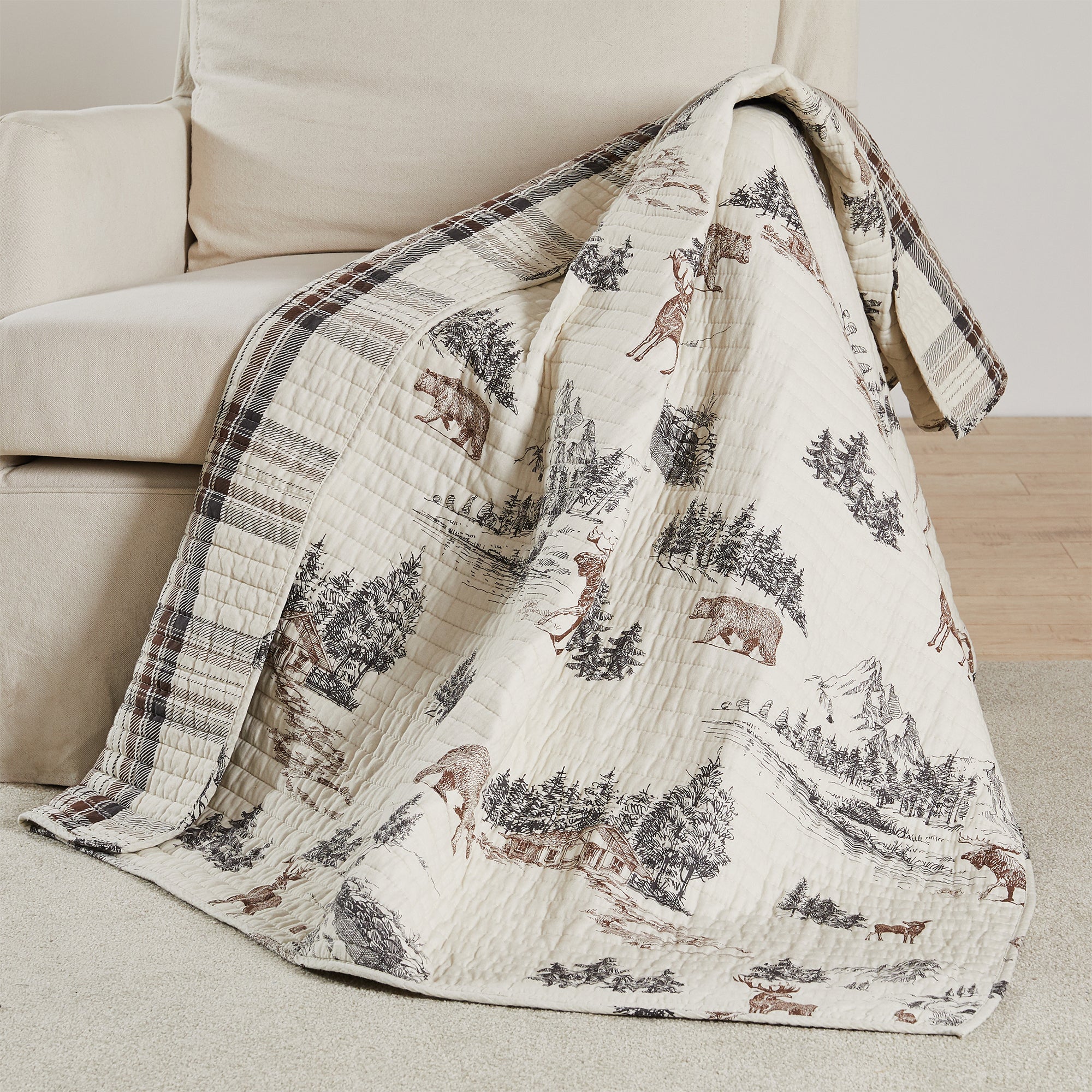 Levtex Home Lodge Toile Quilted Throw Throws
