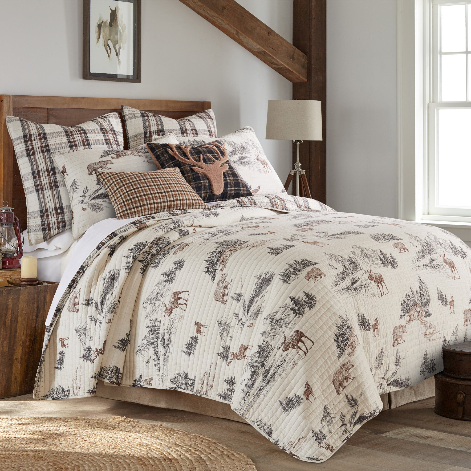 Levtex Home Lodge Toile Euro Sham Set of 2 Euro Shams