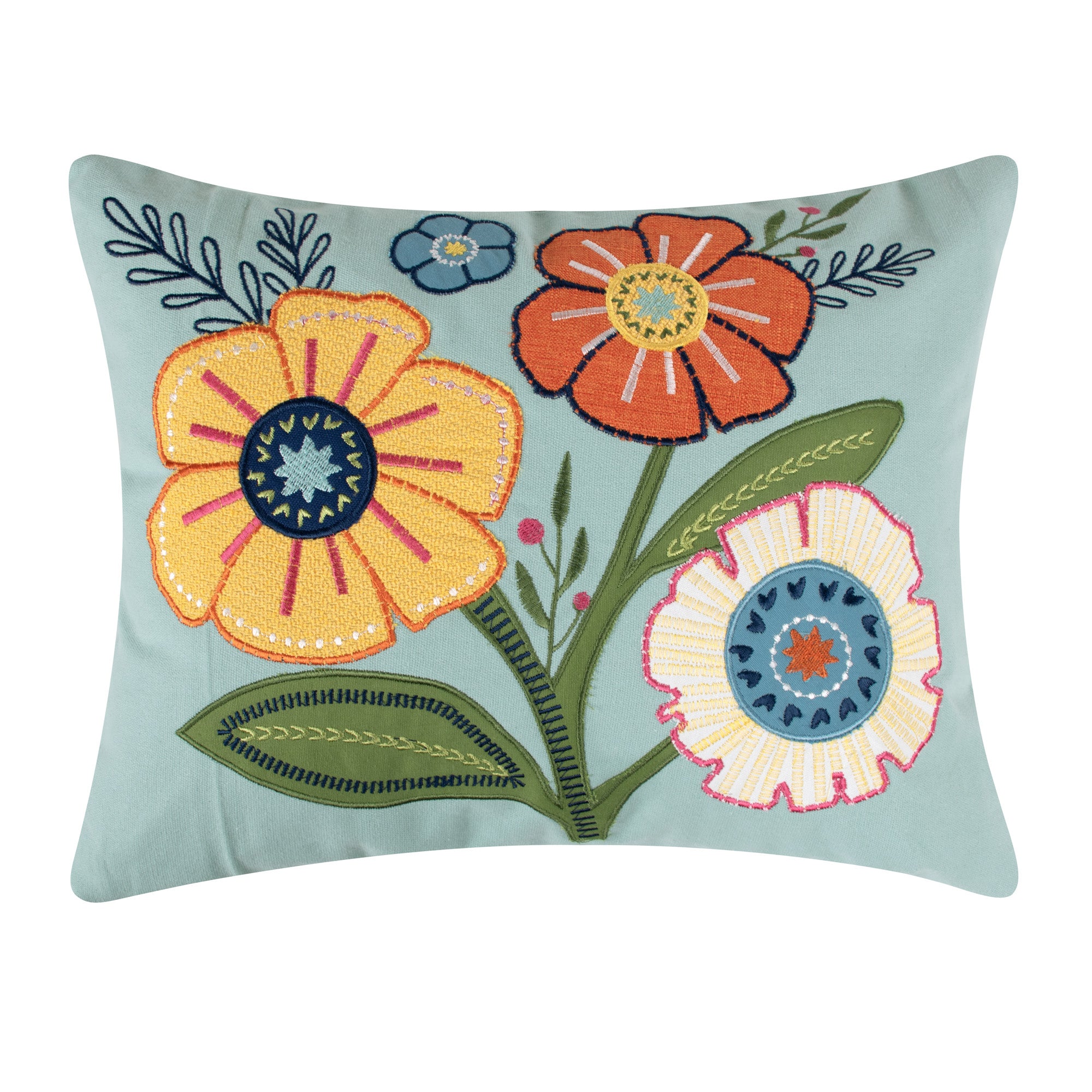 Levtex Home Grandiflora Garden Applique Pillow Decorative Pillows
