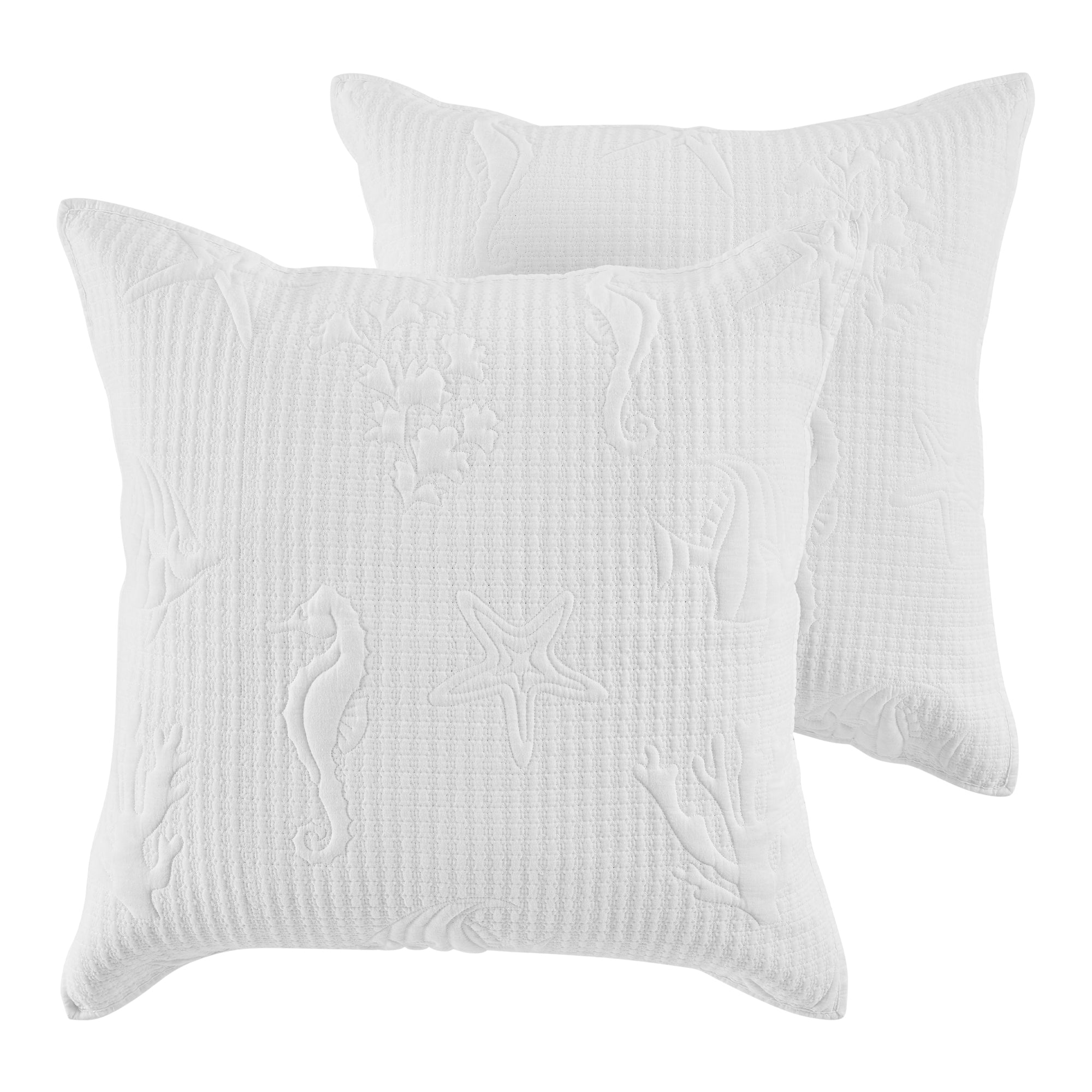 Levtex Home Cross Stitch Sea Euro Sham Set of 2 Euro Shams