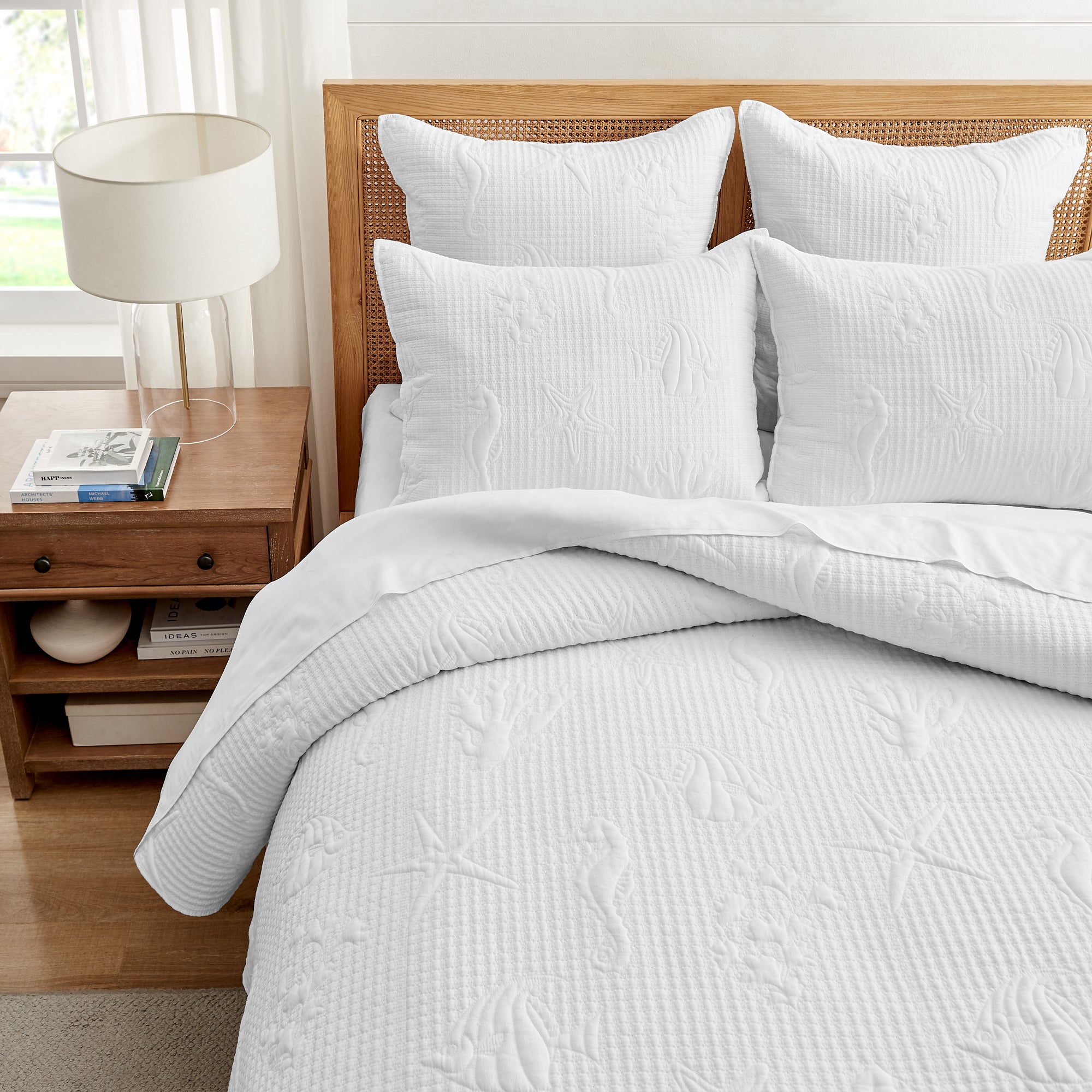 Levtex Home Cross Stitch Sea Euro Sham Set of 2 Euro Shams