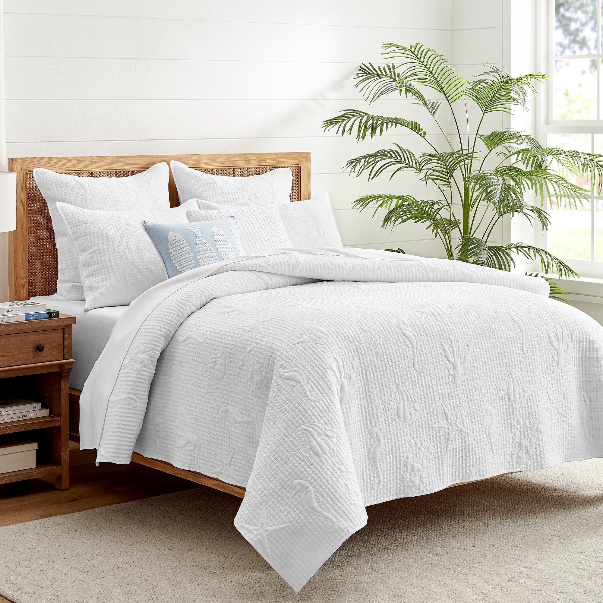 Levtex Home Cross Stitch Sea Euro Sham Set of 2 Euro Shams