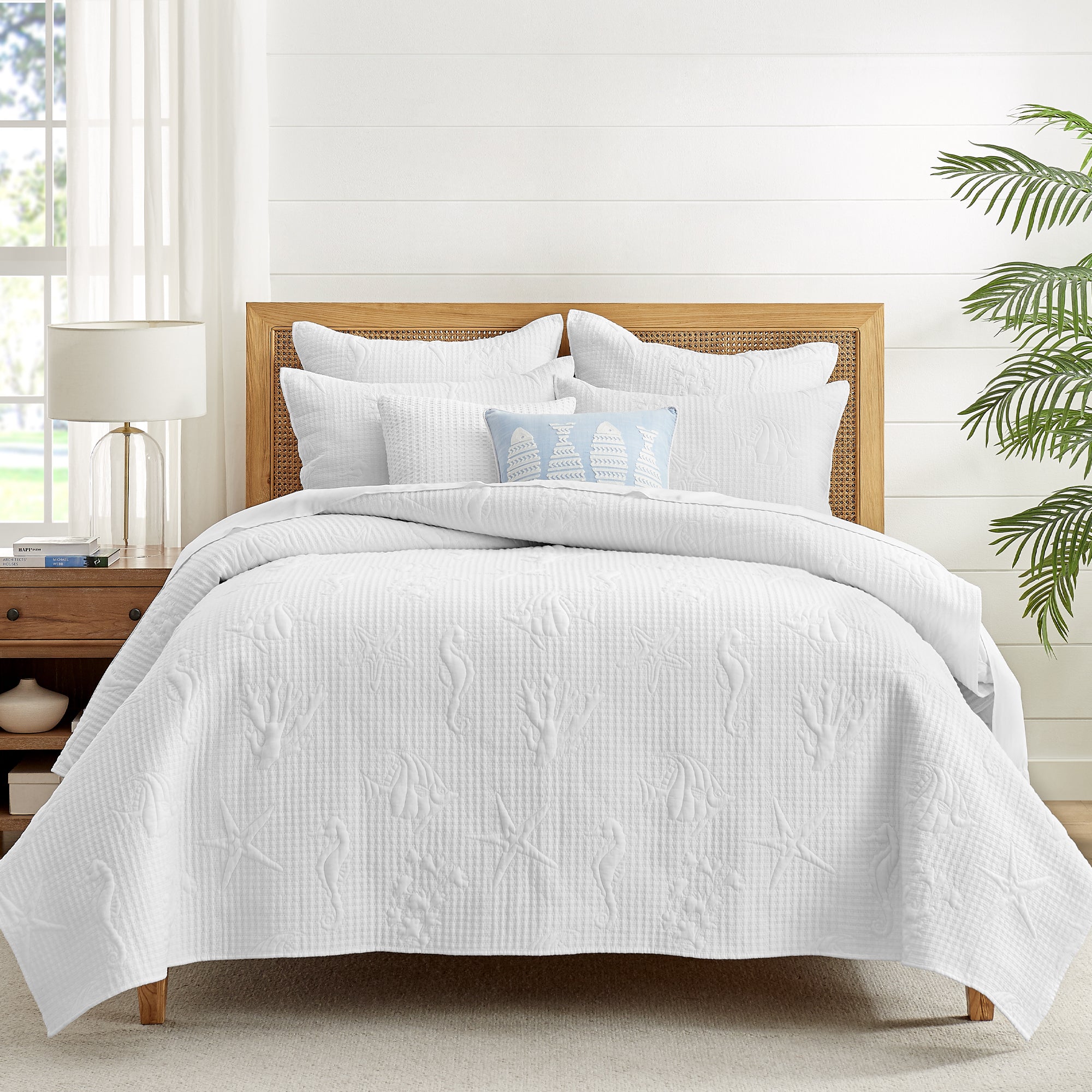 Levtex Home Cross Stitch Sea Euro Sham Set of 2 Euro Shams