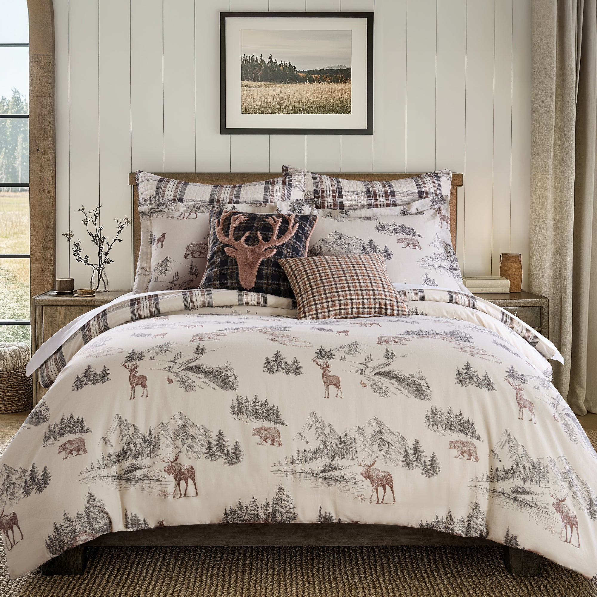 Lodge Toile Duvet Cover Set