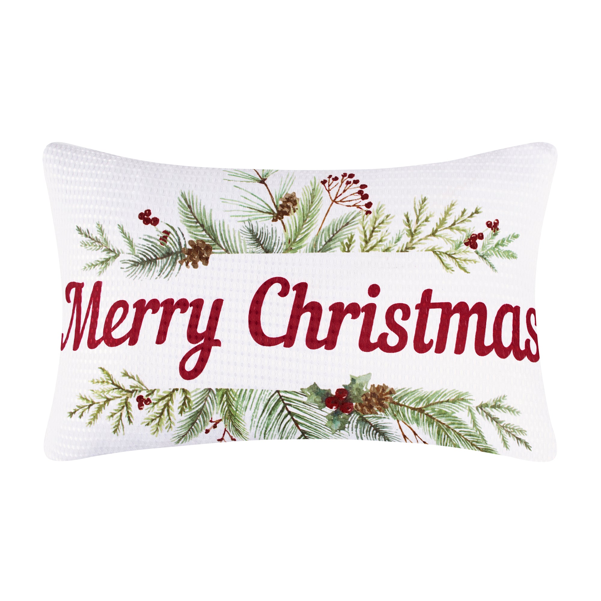 Levtex Home Pine & Plaid Printed Merry Christmas Pillow Decorative Pillows