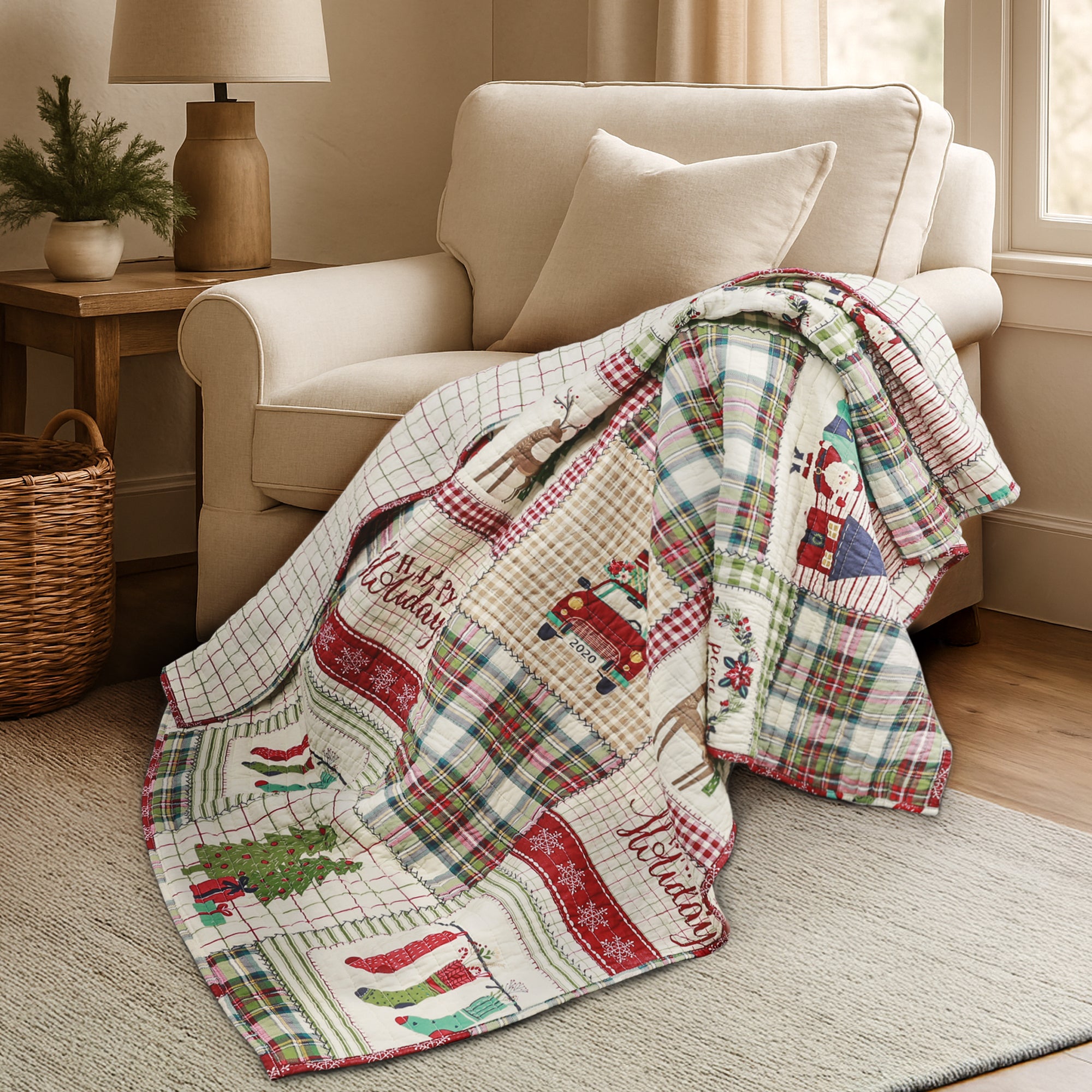 Home for Christmas Quilted Throw