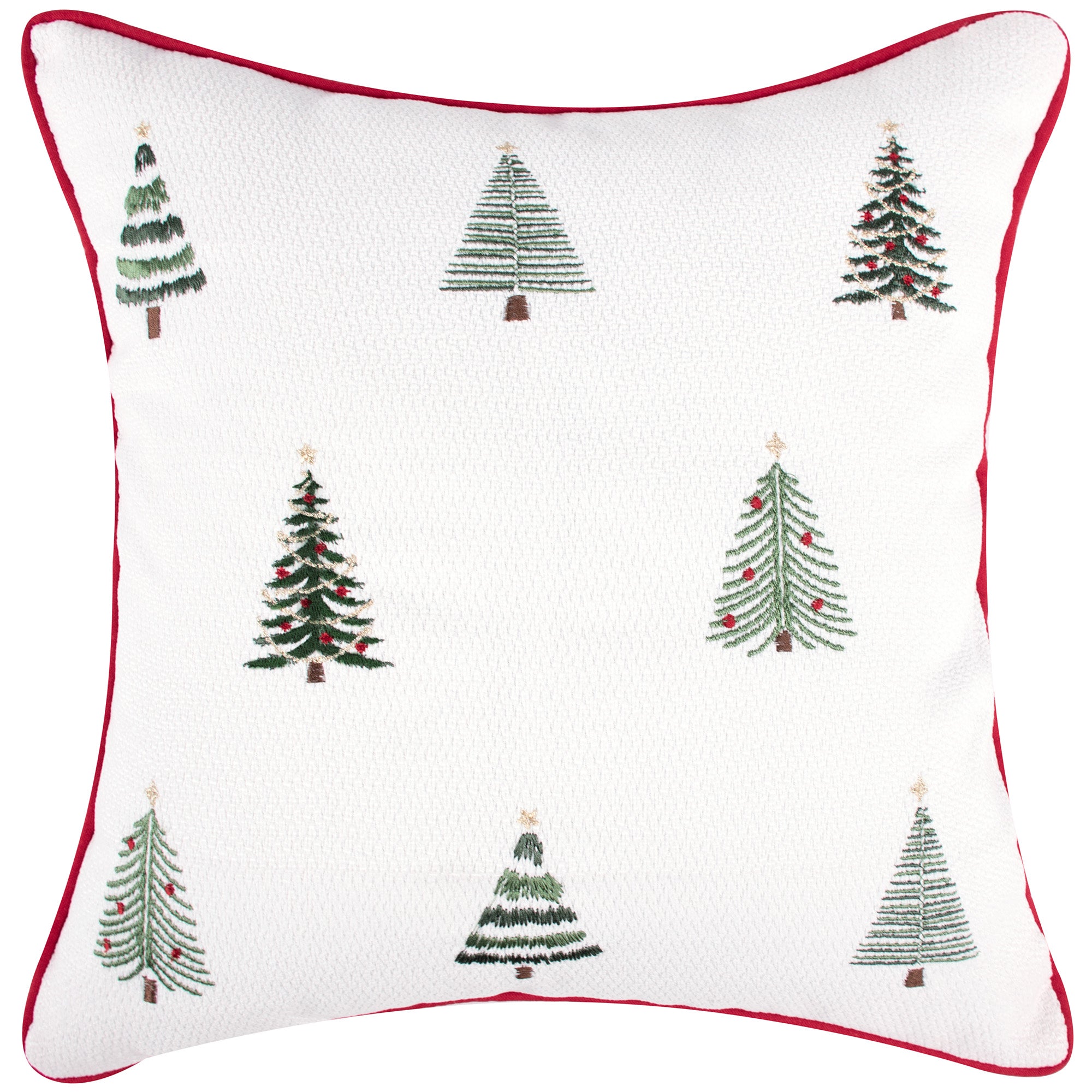 Levtex Home Patchwork Pine Embroidered Trees Pillow Decorative Pillows
