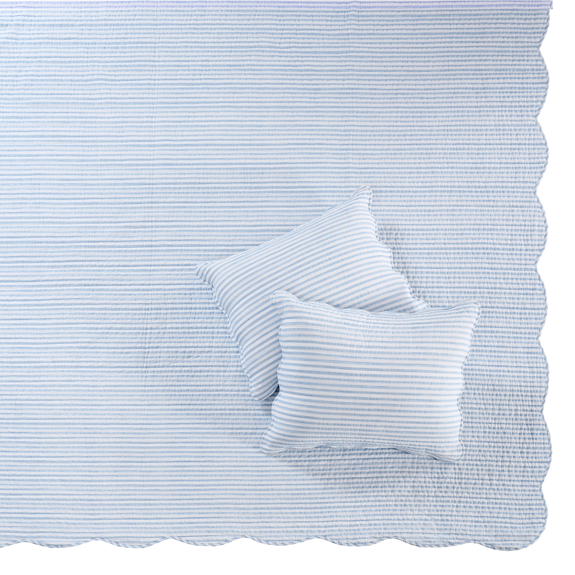 Martha Stripe Blue Bedspread Set