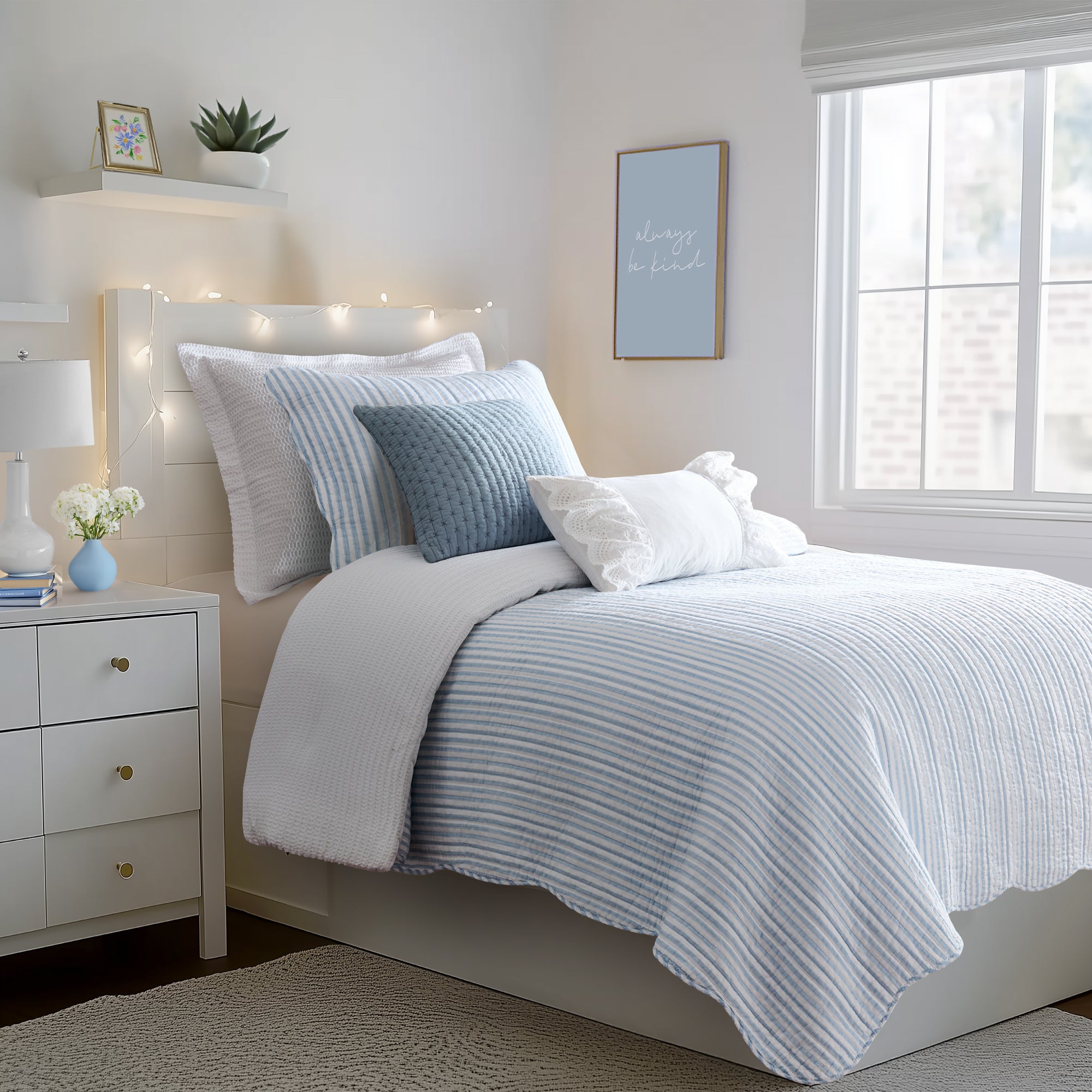 Levtex Home Martha Stripe Blue Quilt Set Quilts