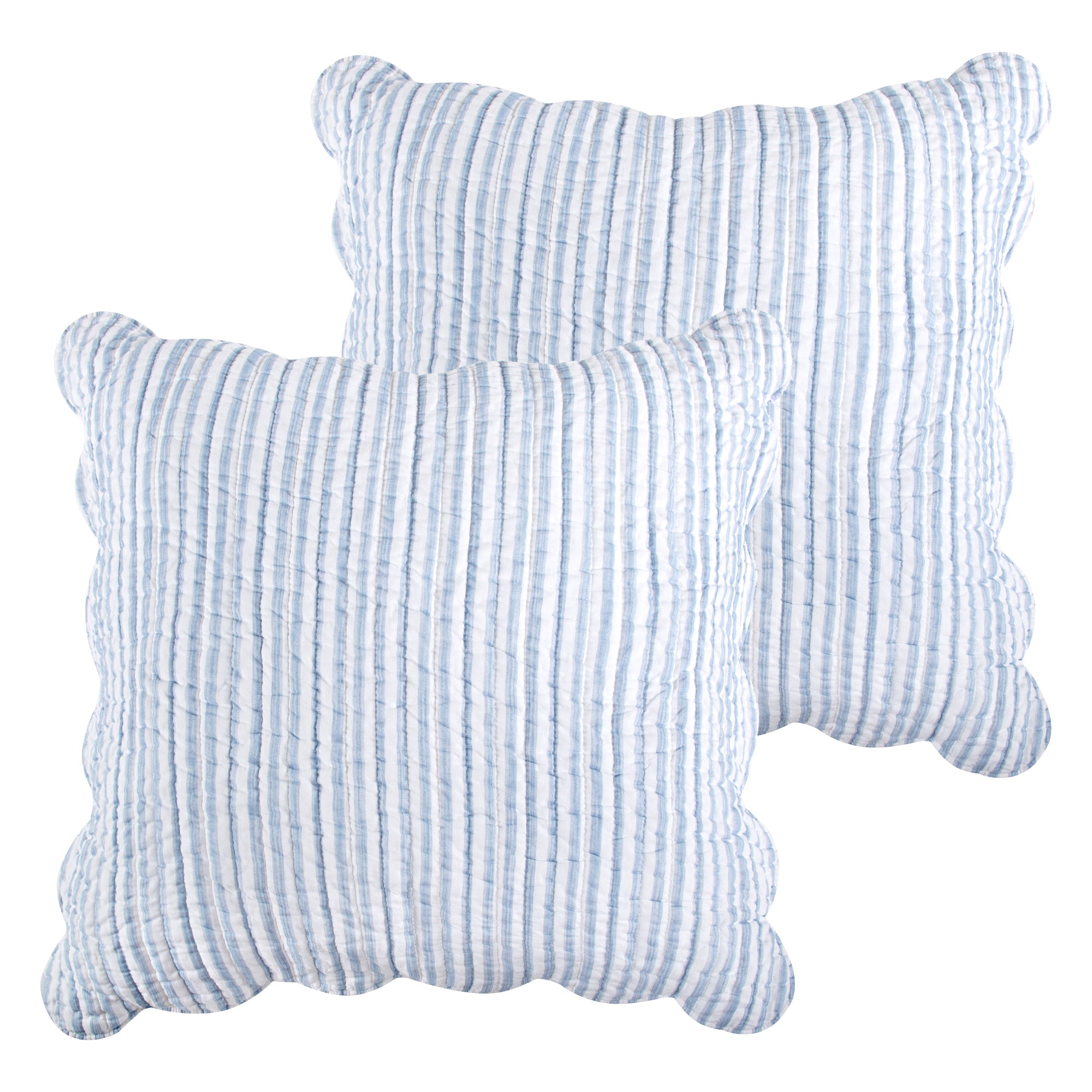 Levtex Home Martha Stripe Blue Euro Sham Set of 2 Euro Shams