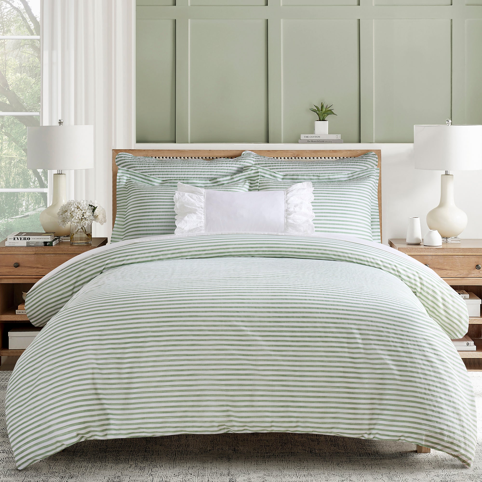Martha Stripe Blue Duvet Cover Set