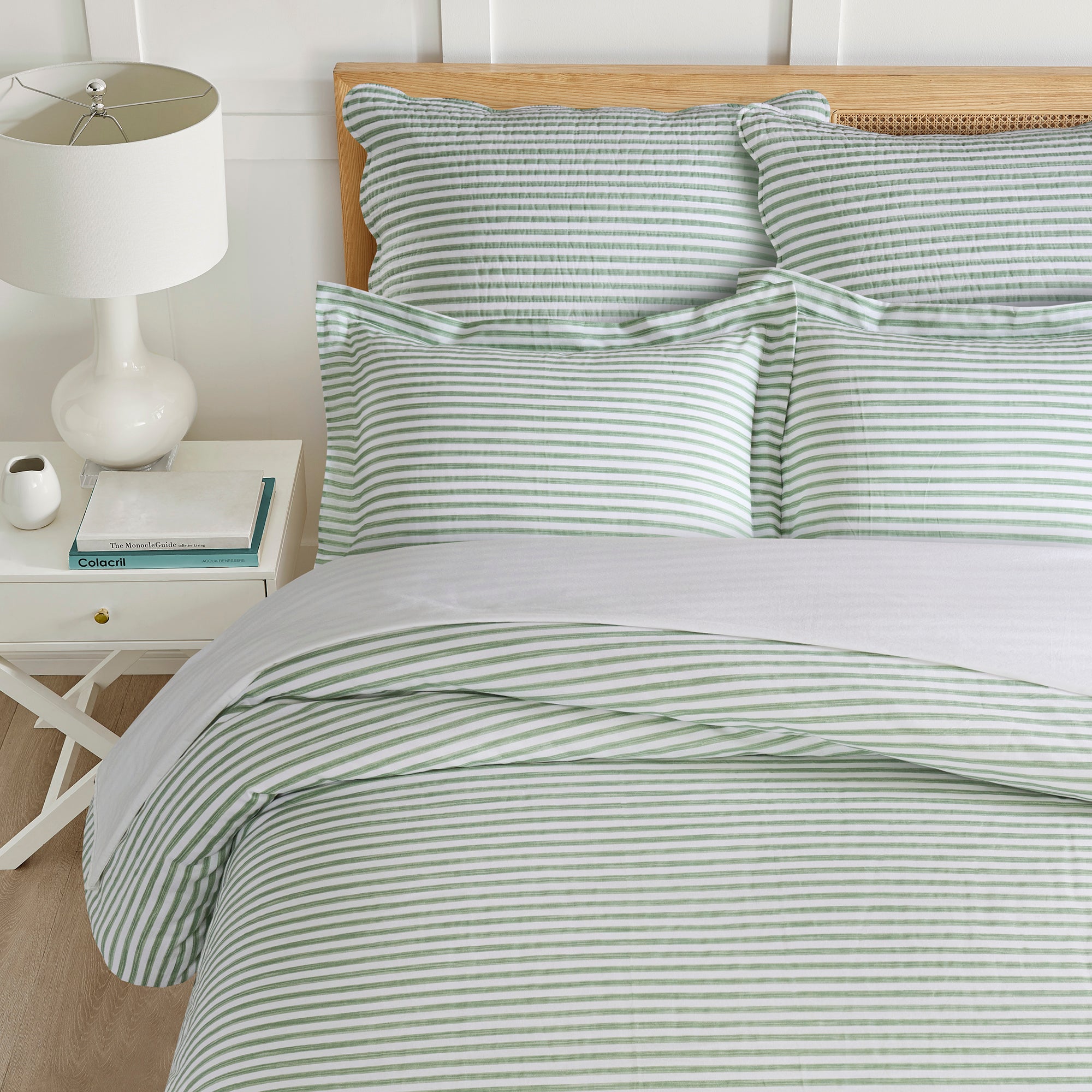 Martha Stripe Blue Duvet Cover Set