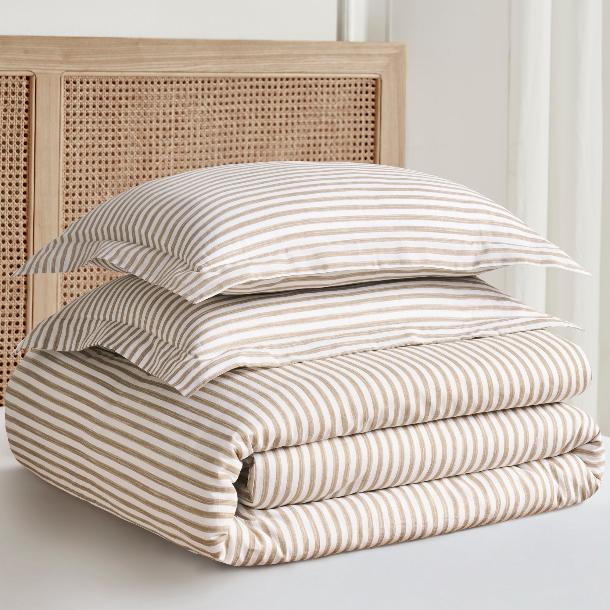 Martha Stripe Blue Duvet Cover Set