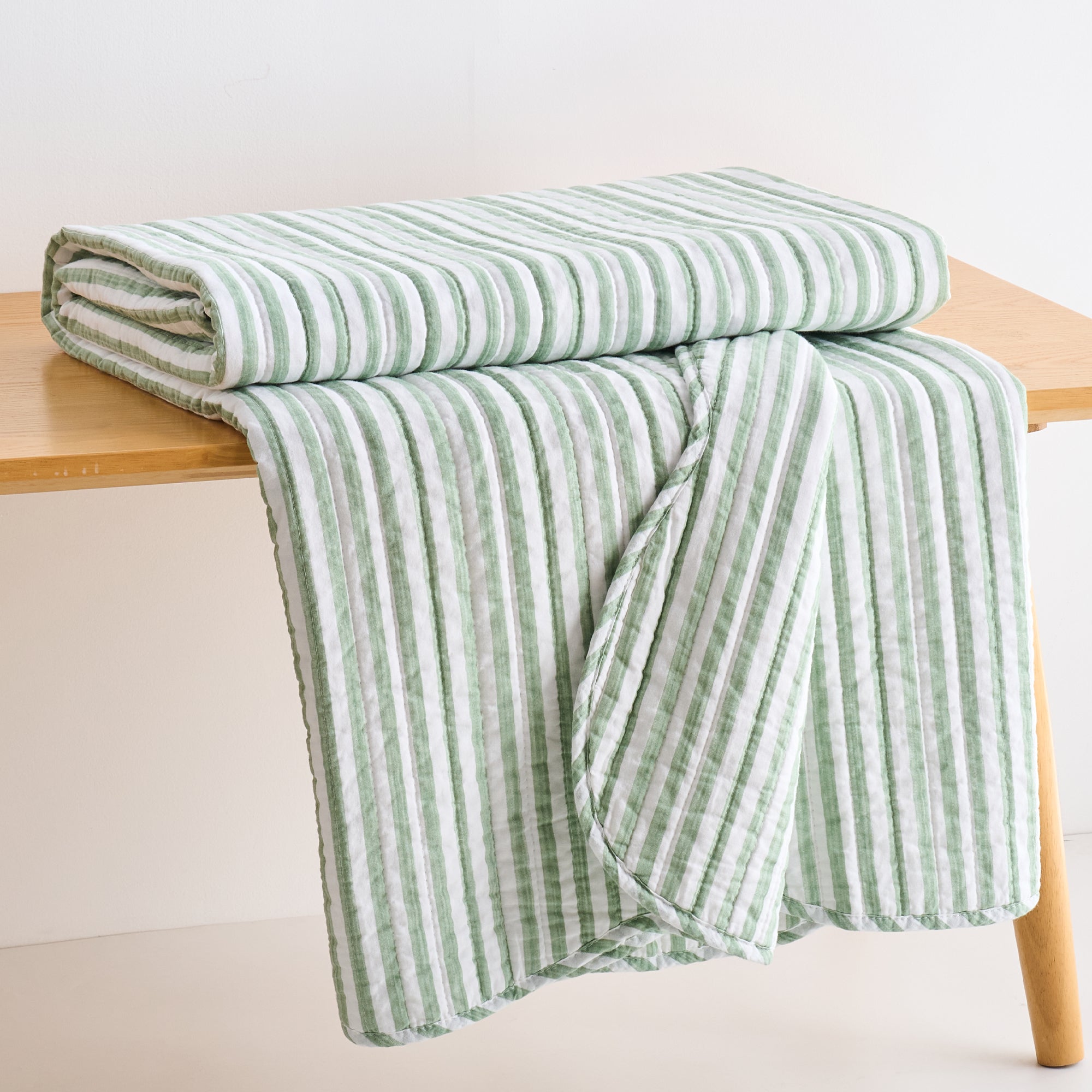 Martha Stripe Quilted Throw