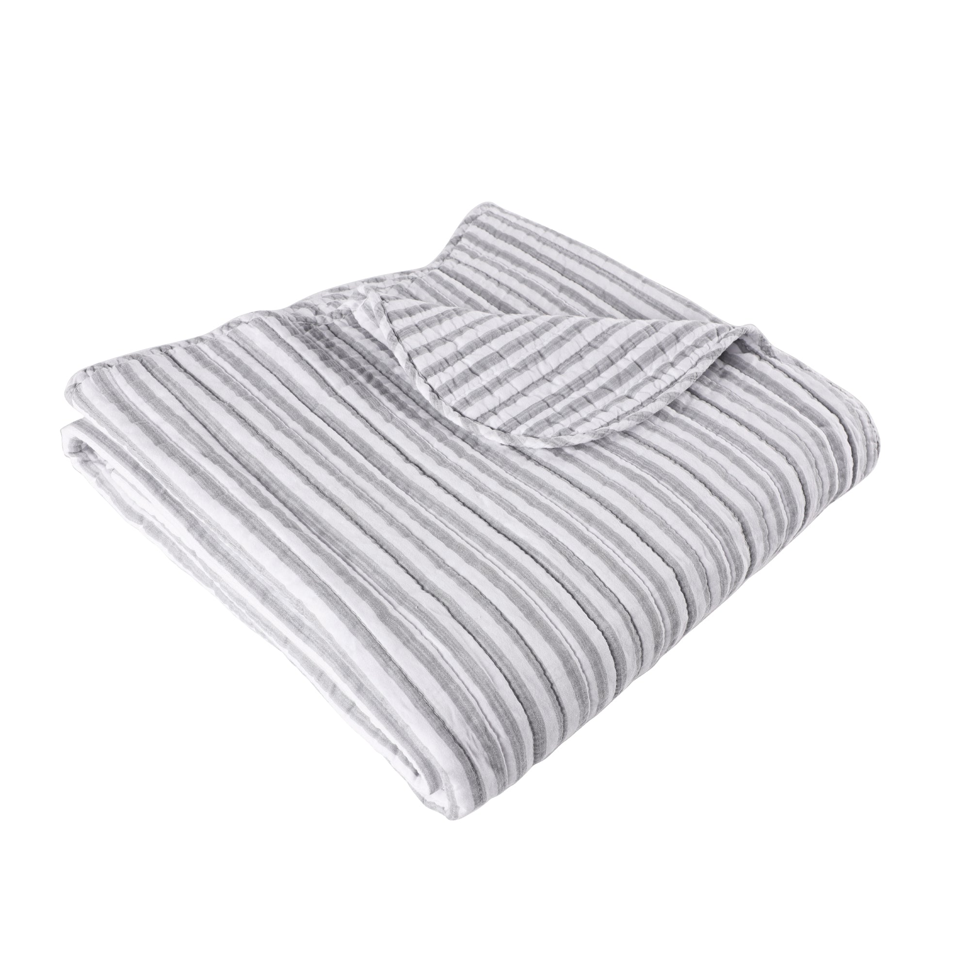 Martha Stripe Quilted Throw