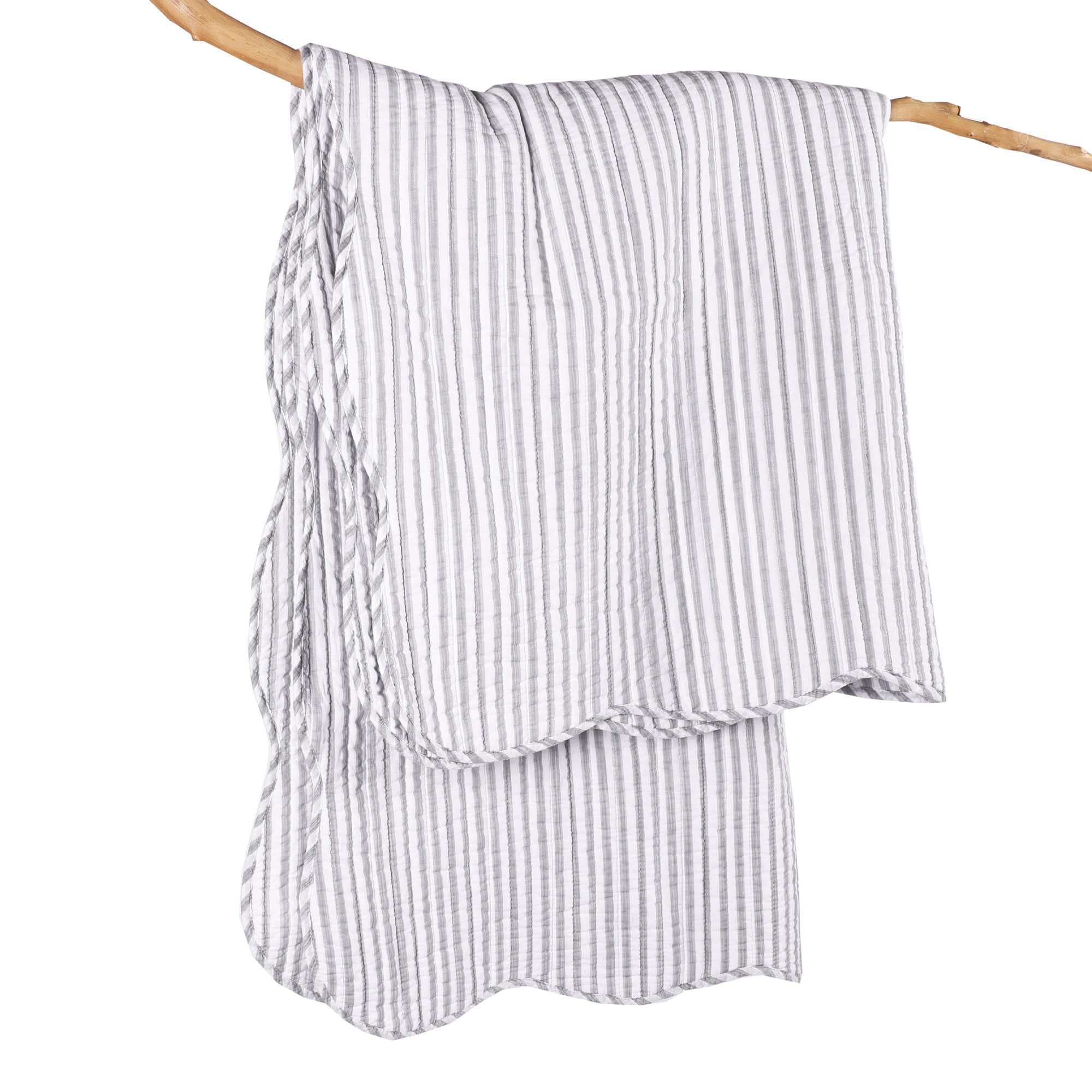 Martha Stripe Quilted Throw