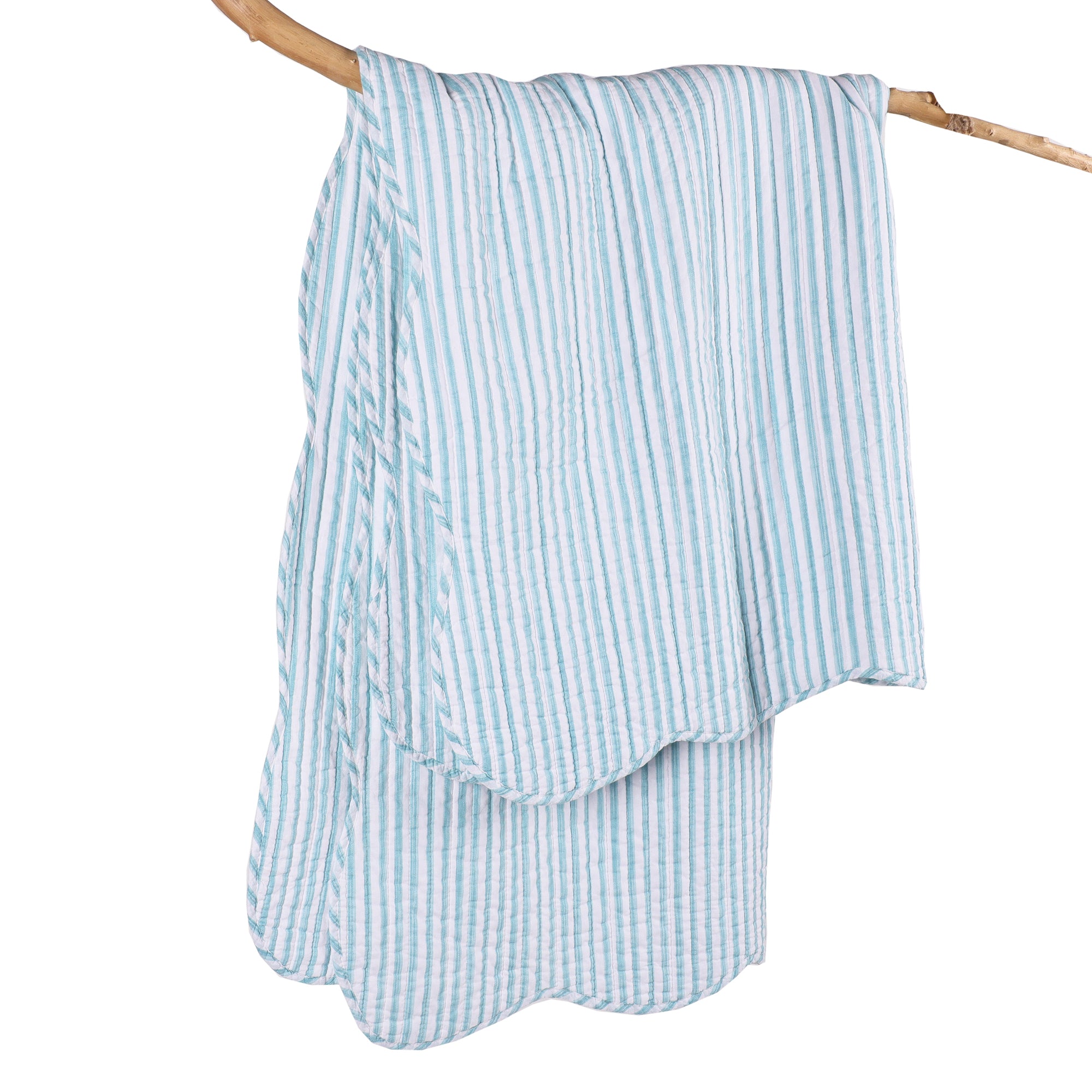 Martha Stripe Quilted Throw