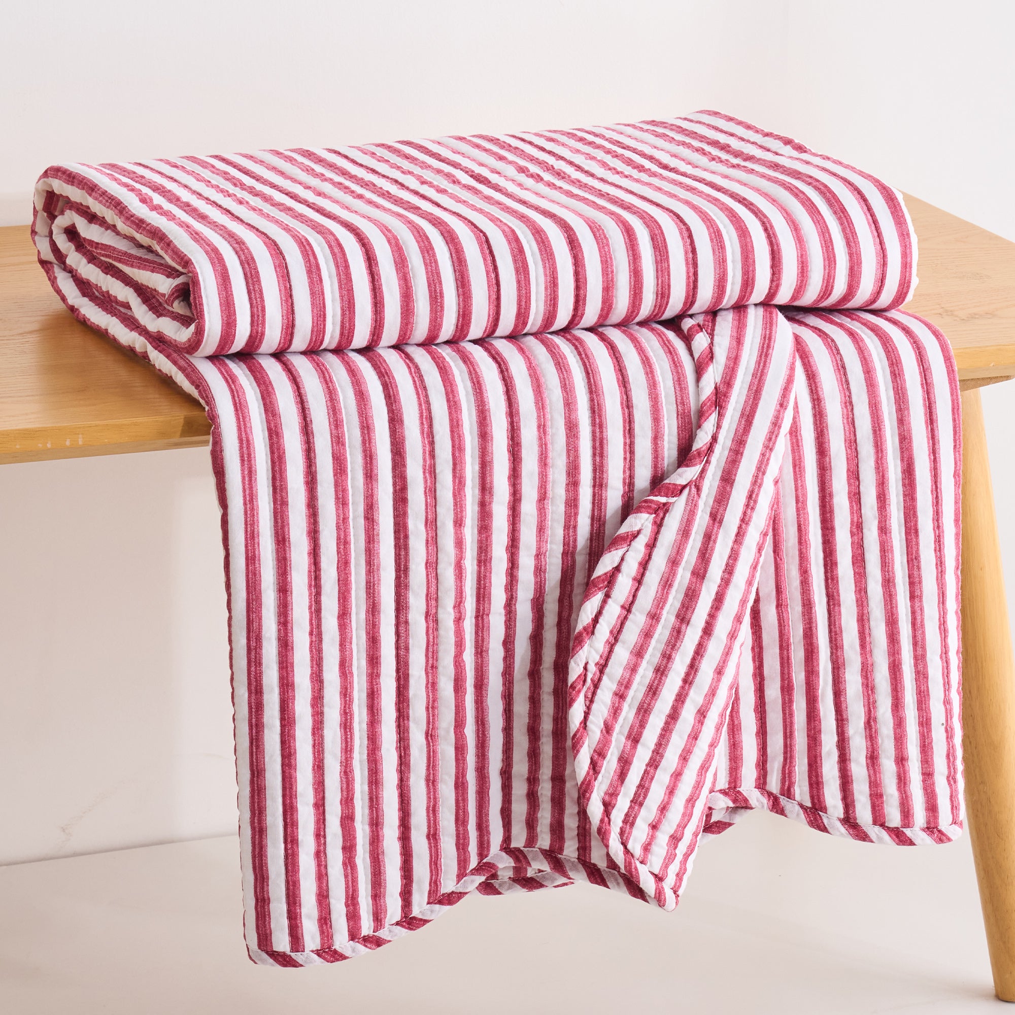 Martha Stripe Quilted Throw