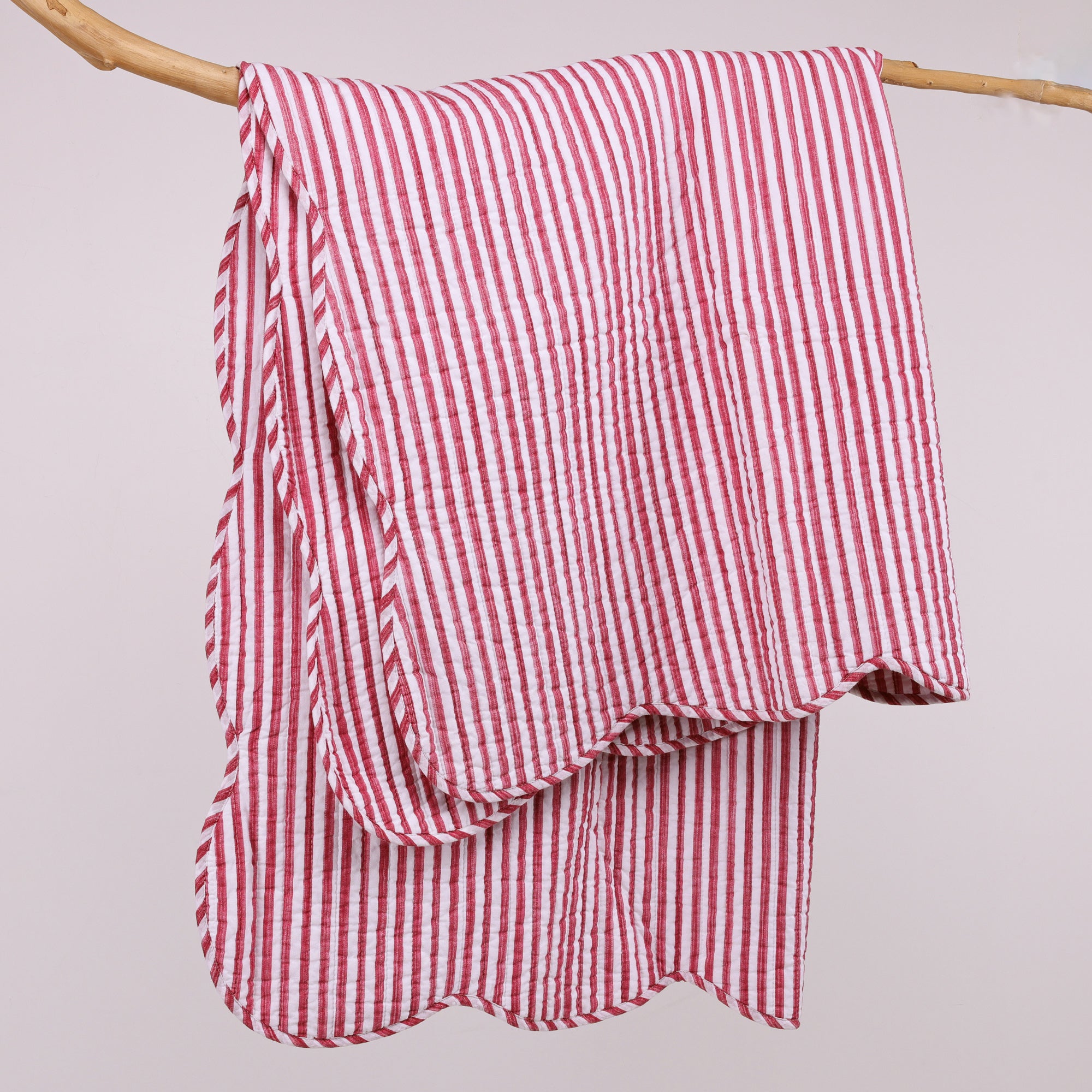 Martha Stripe Quilted Throw