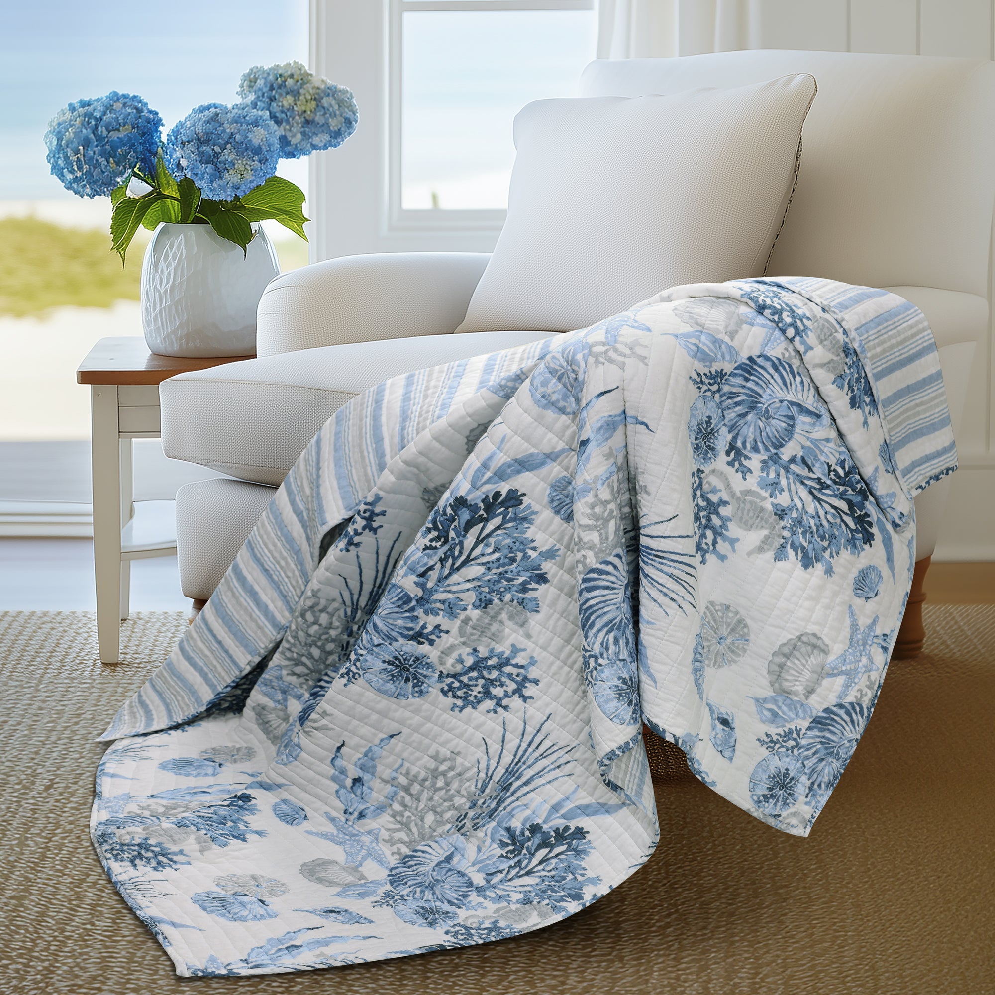 Levtex Home Coral Landing Quilted Throw Throws