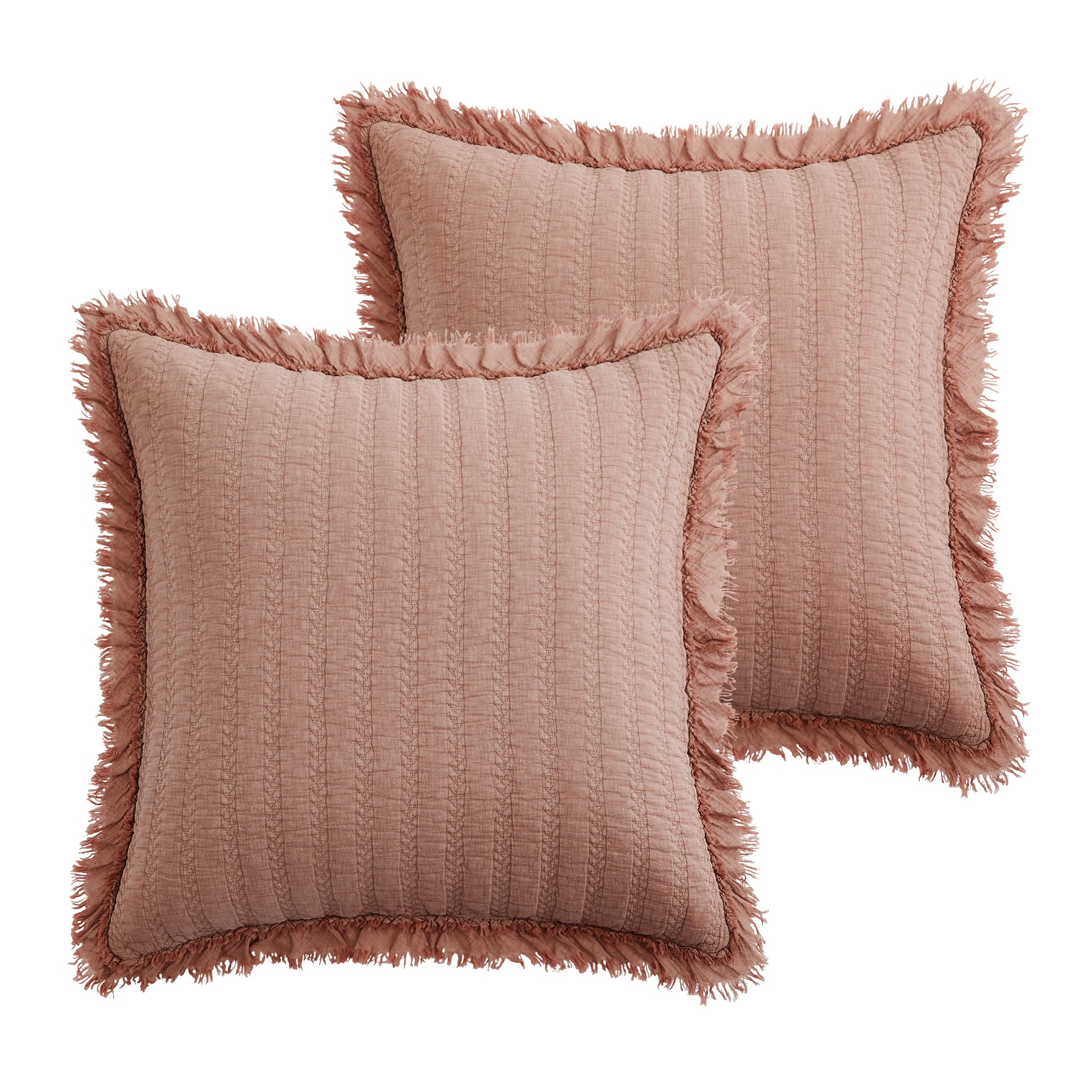 Levtex Home Wilhemina Dusty Rose Euro Sham Set of 2 Euro Shams