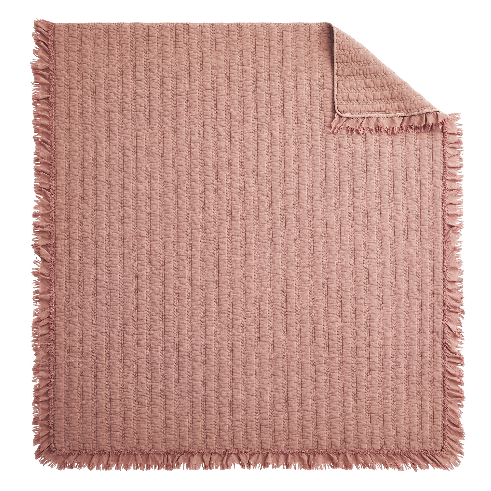 Levtex Home Wilhemina Dusty Rose Quilted Throw Throws