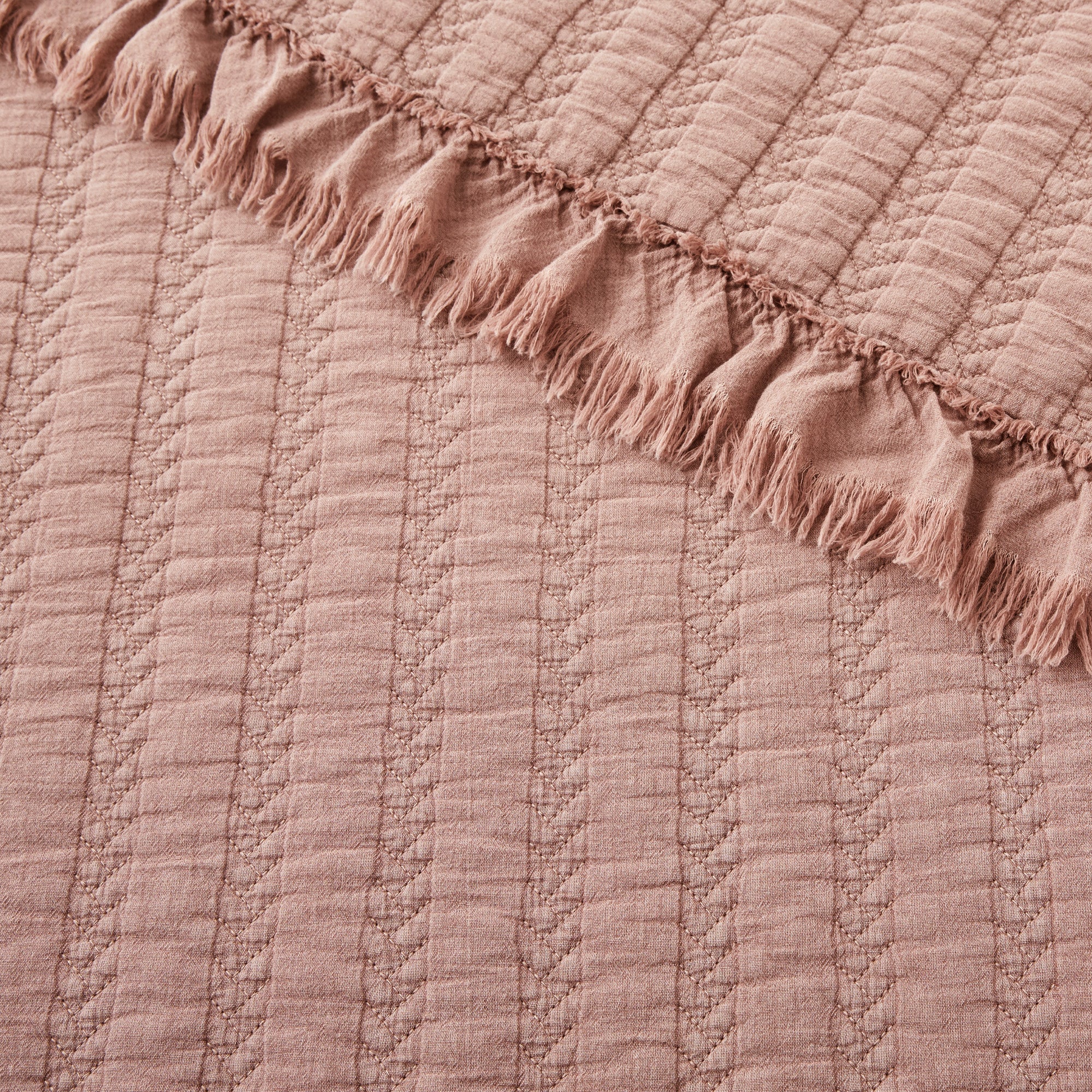 Levtex Home Wilhemina Dusty Rose Quilted Throw Throws