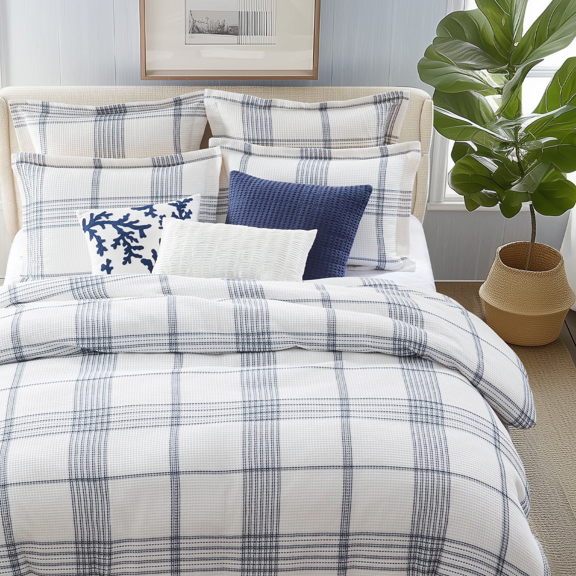 Waffle Plaid Euro Sham Set of 2