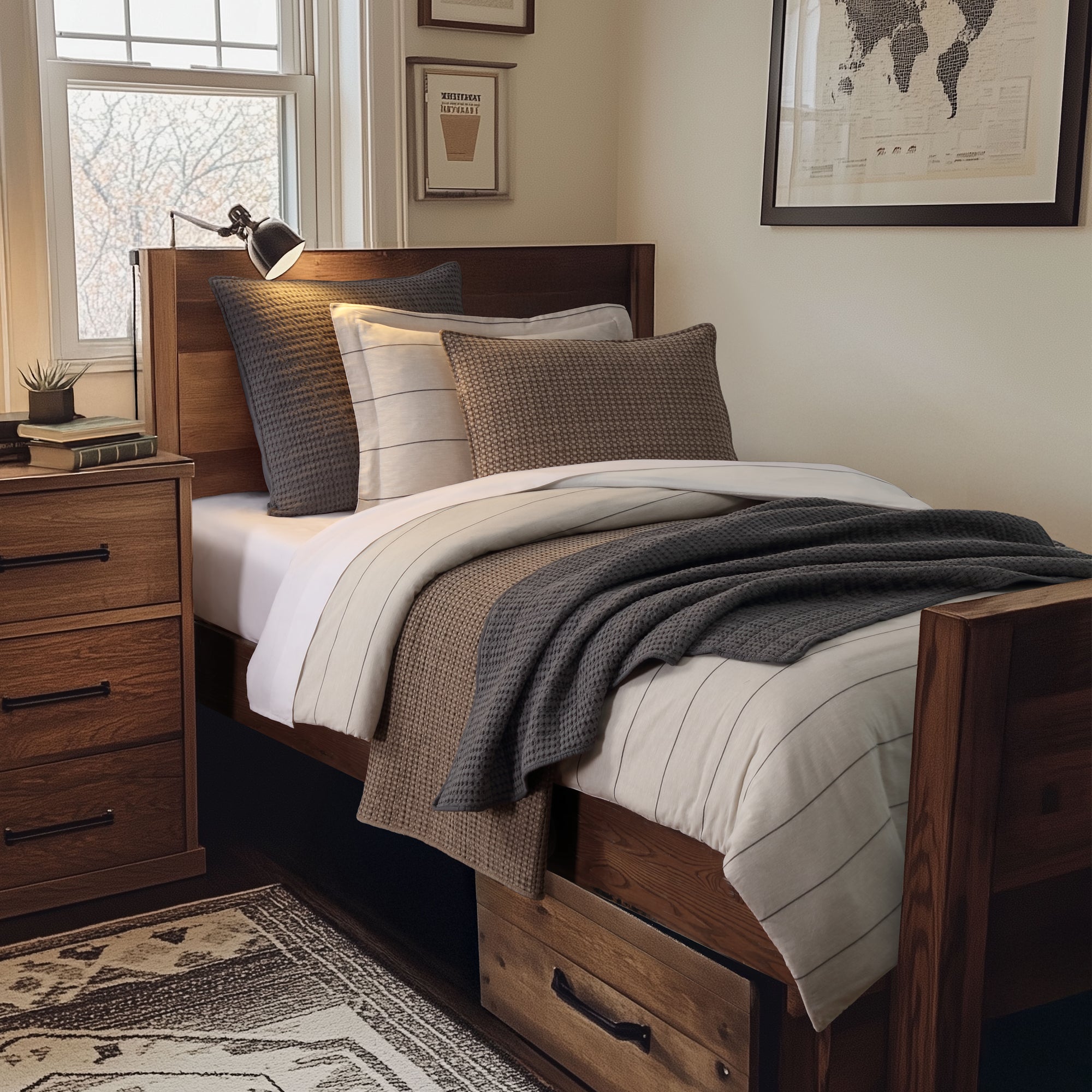 Leo Stripe Black Comforter Set
