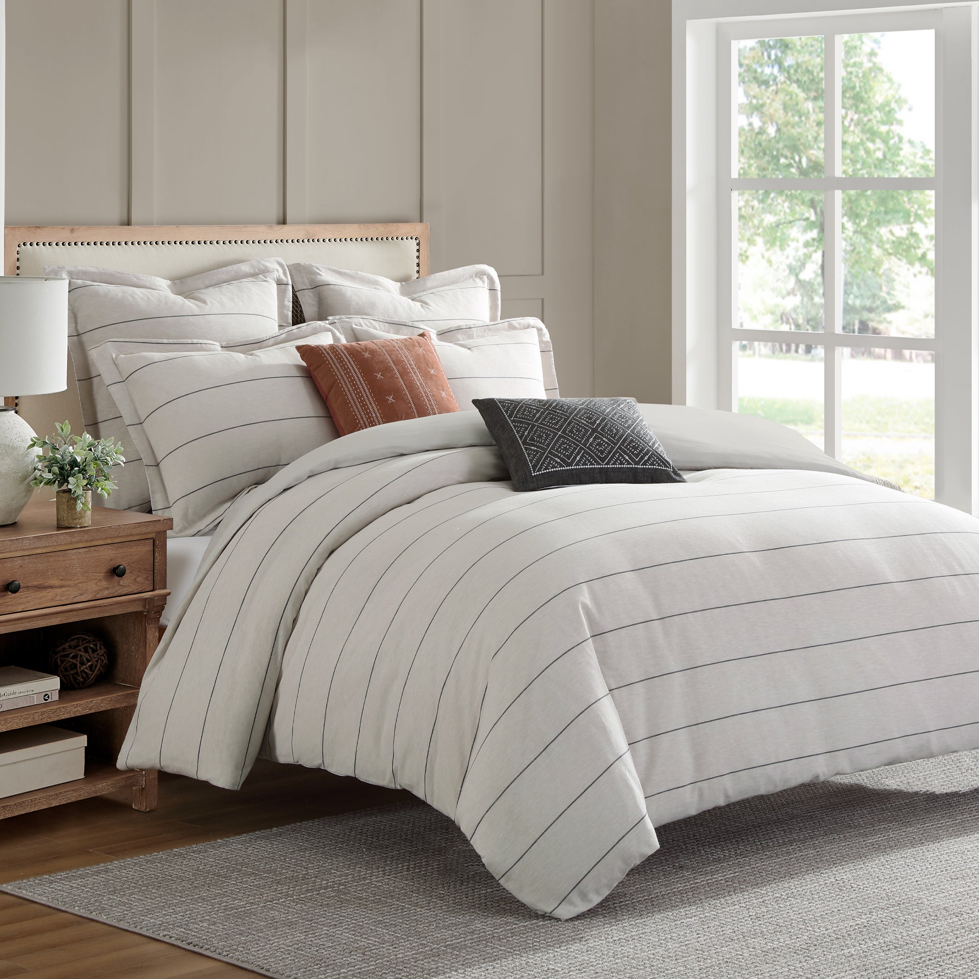 Levtex Home Leo Stripe Black Comforter Set Comforters