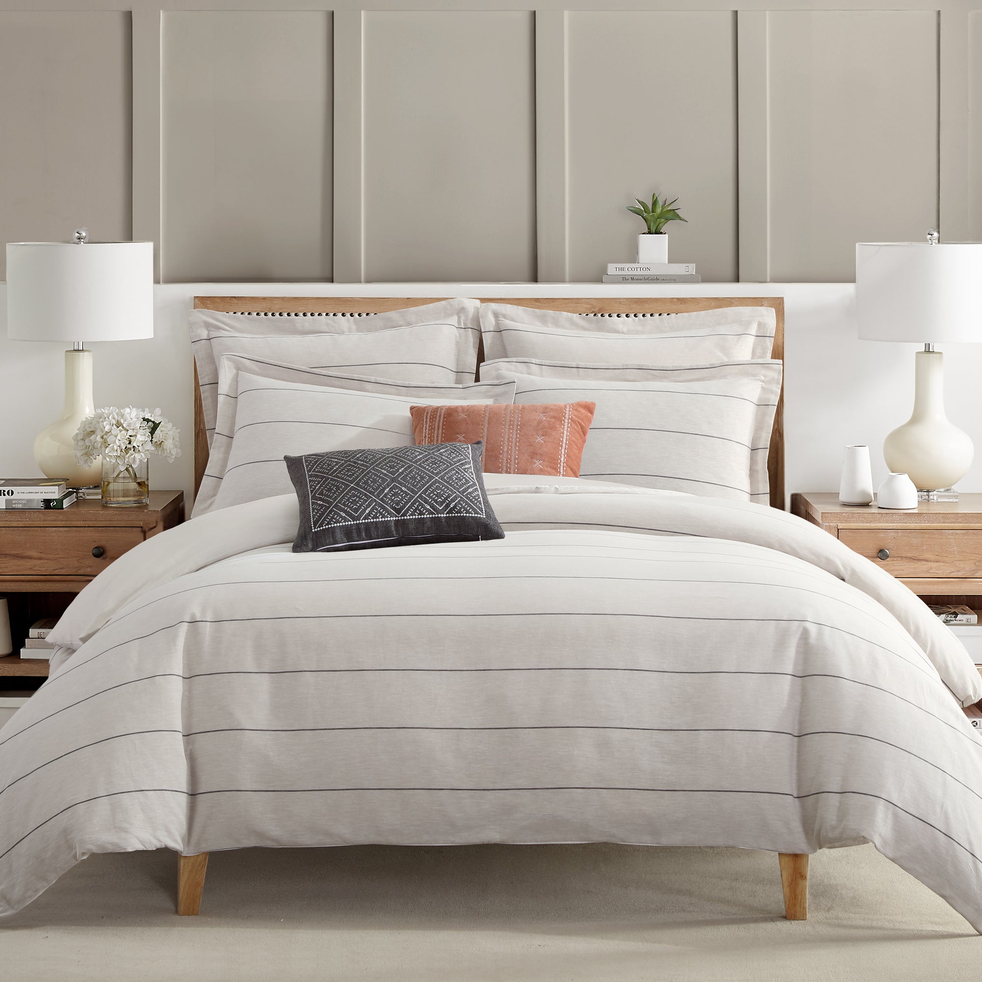 Levtex Home Leo Stripe Black Comforter Set Comforters