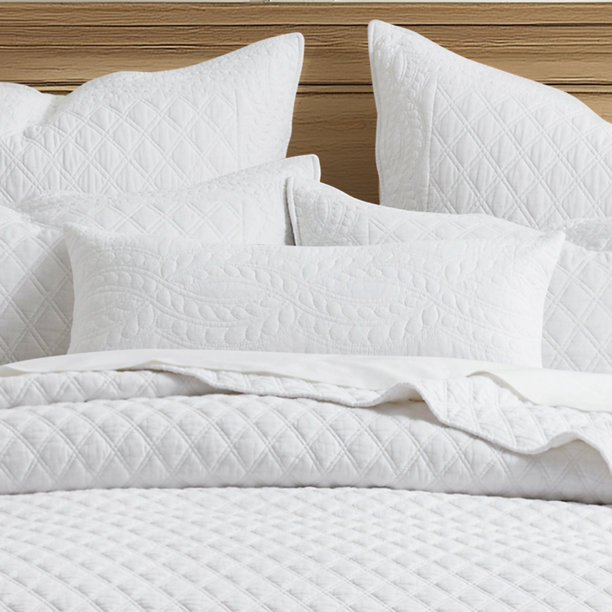 Levtex Home Ballou Bright White Rectangular Pillow Decorative Pillows
