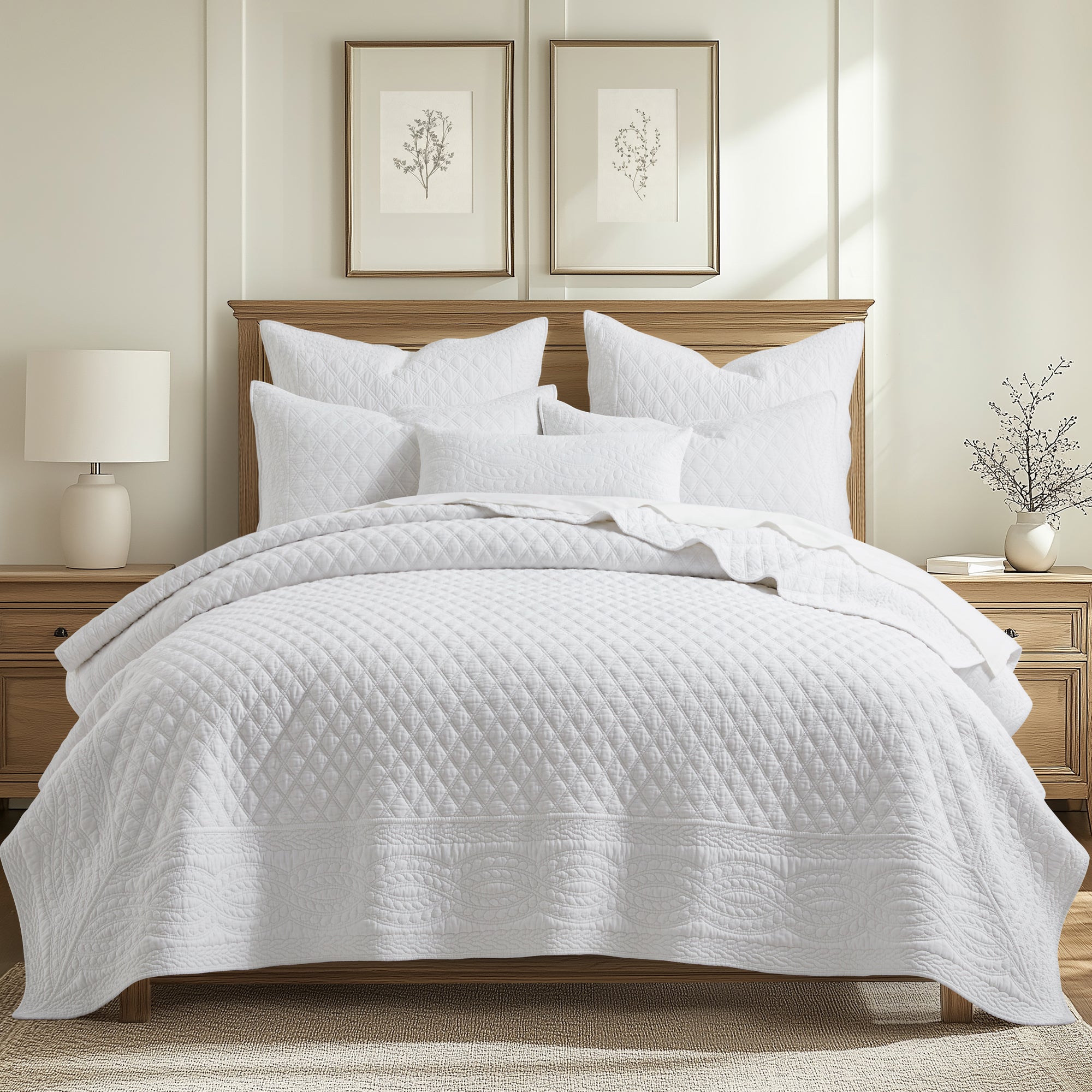 Levtex Home Ballou Bright White Rectangular Pillow Decorative Pillows