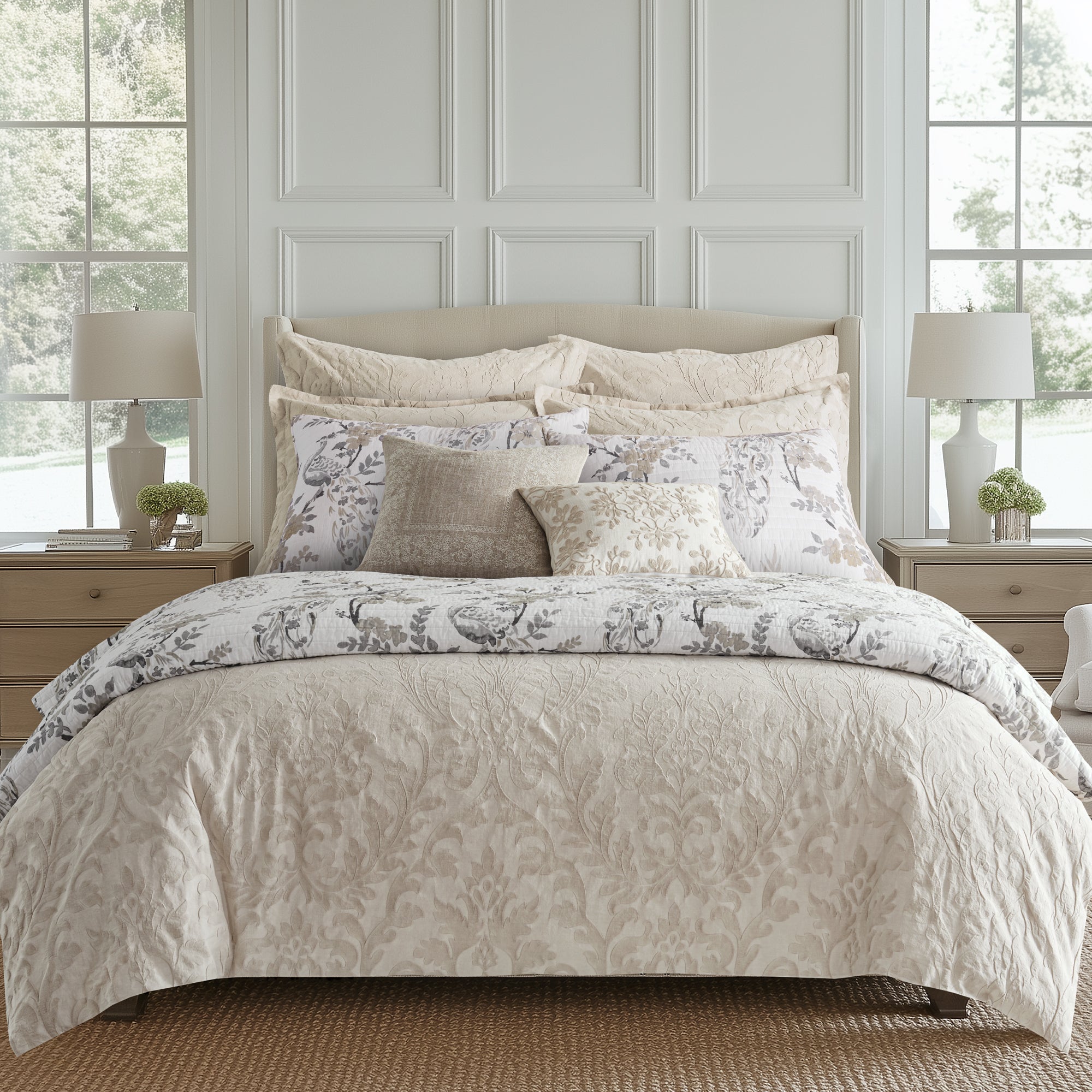 Alessio Embroidered Border Pillow