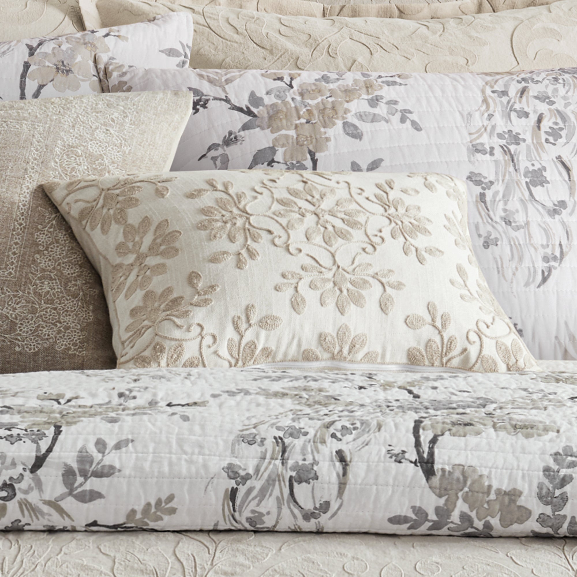 Levtex Home Alessio Embroidered Floral Pillow Decorative Pillows