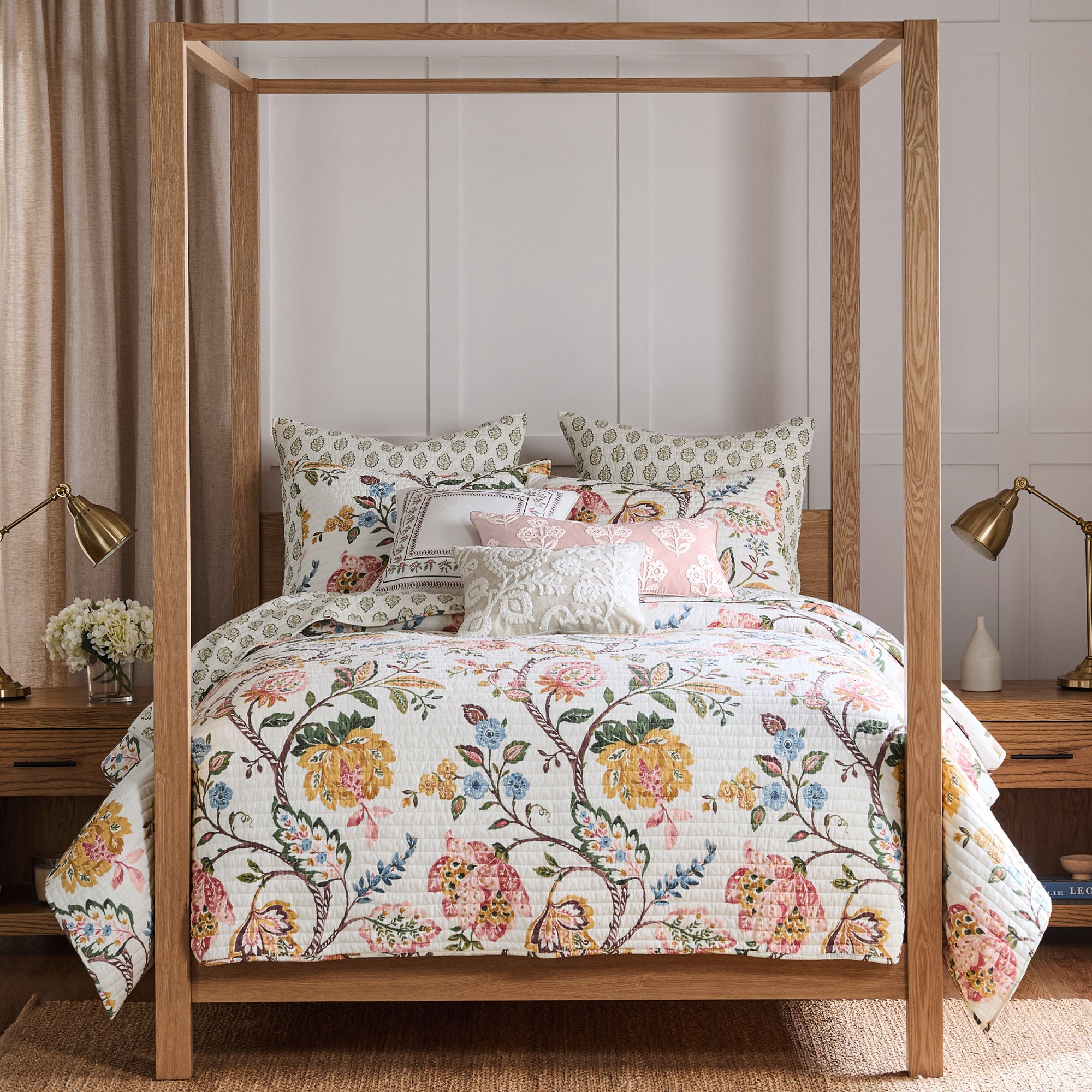 Maileen Dusty Rose Embroidered Pillow