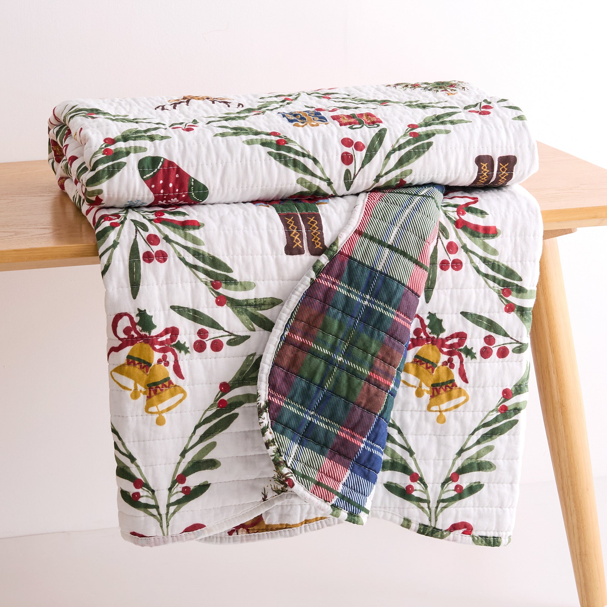 Festive Nutcrackers Quilted Throw