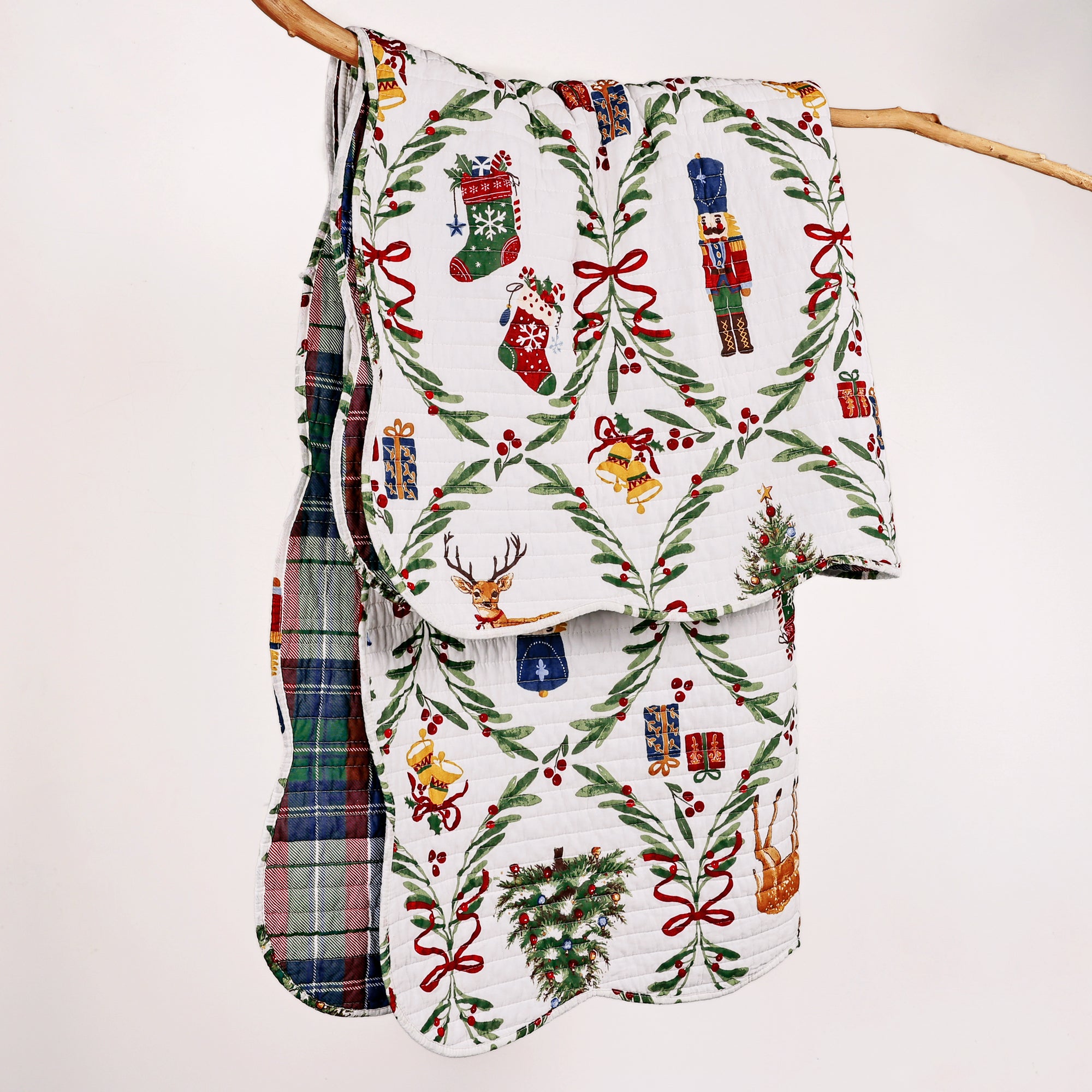 Festive Nutcrackers Quilted Throw